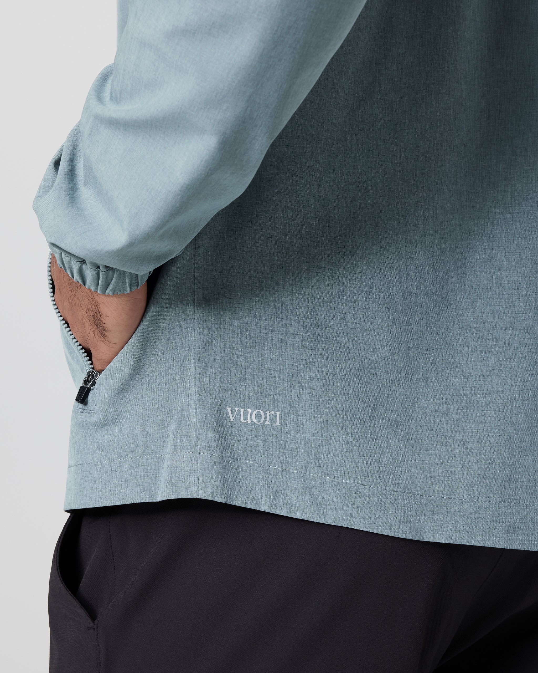 Venture Track Jacket | Dusty Blue Linen Texture - Image 2