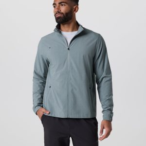 Venture Track Jacket | Dusty Blue Linen Texture