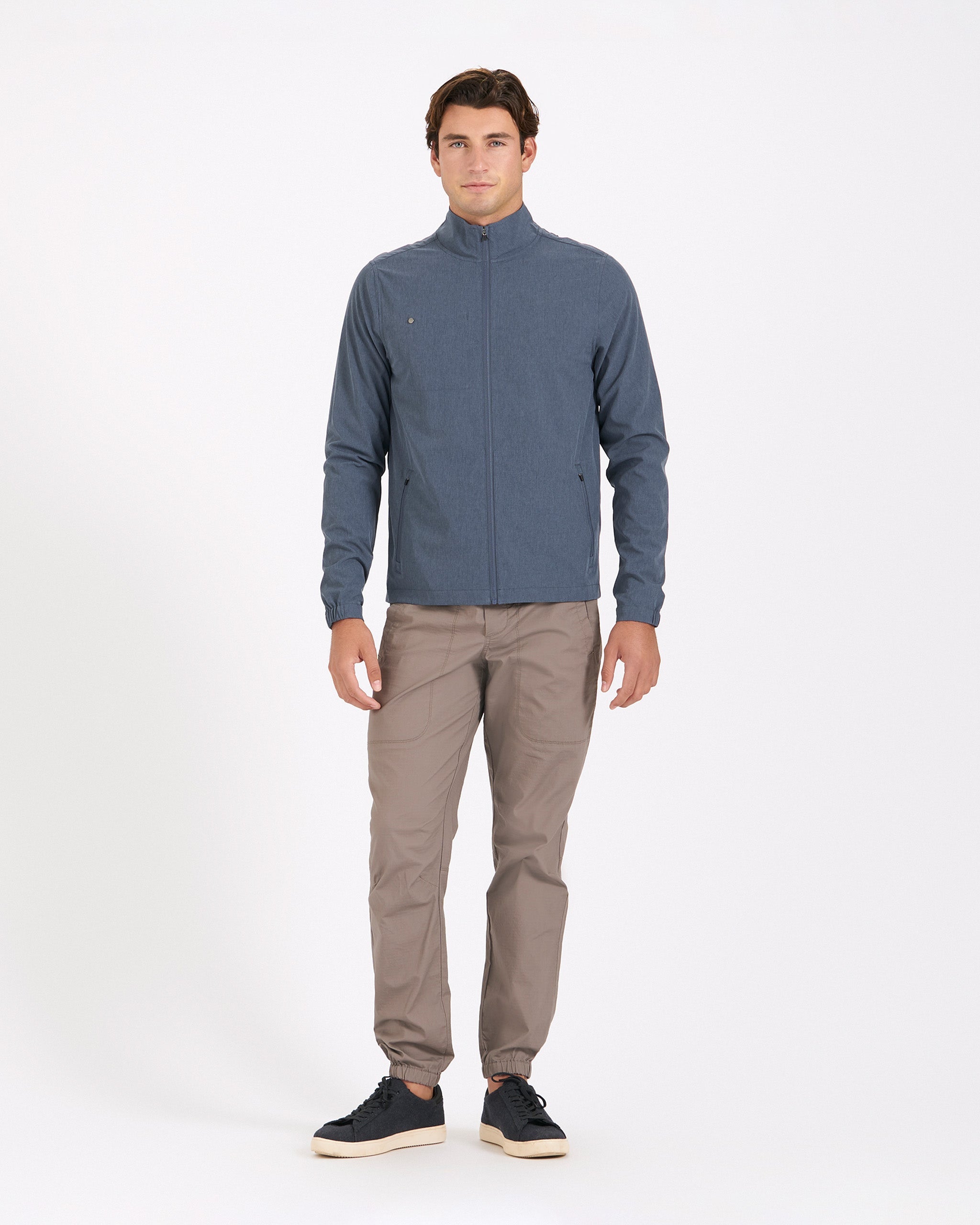 Venture Track Jacket | Navy Linen Texture - Image 4