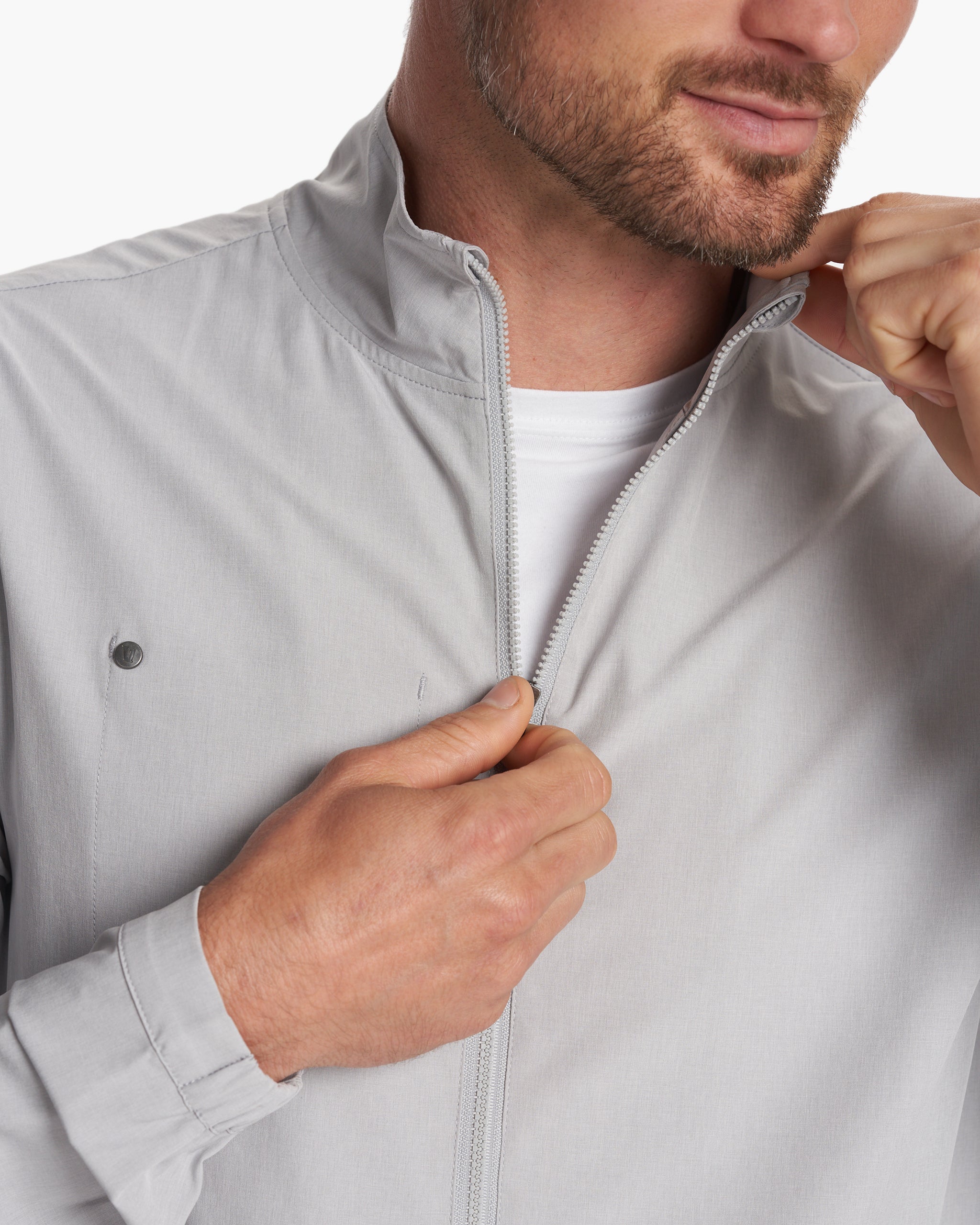 Venture Track Jacket | Platinum Linen Texture - Image 2