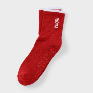 Half Crew Gripper Sock | Cherry
