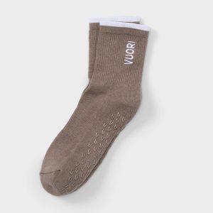 Half Crew Gripper Sock | Smokey Taupe