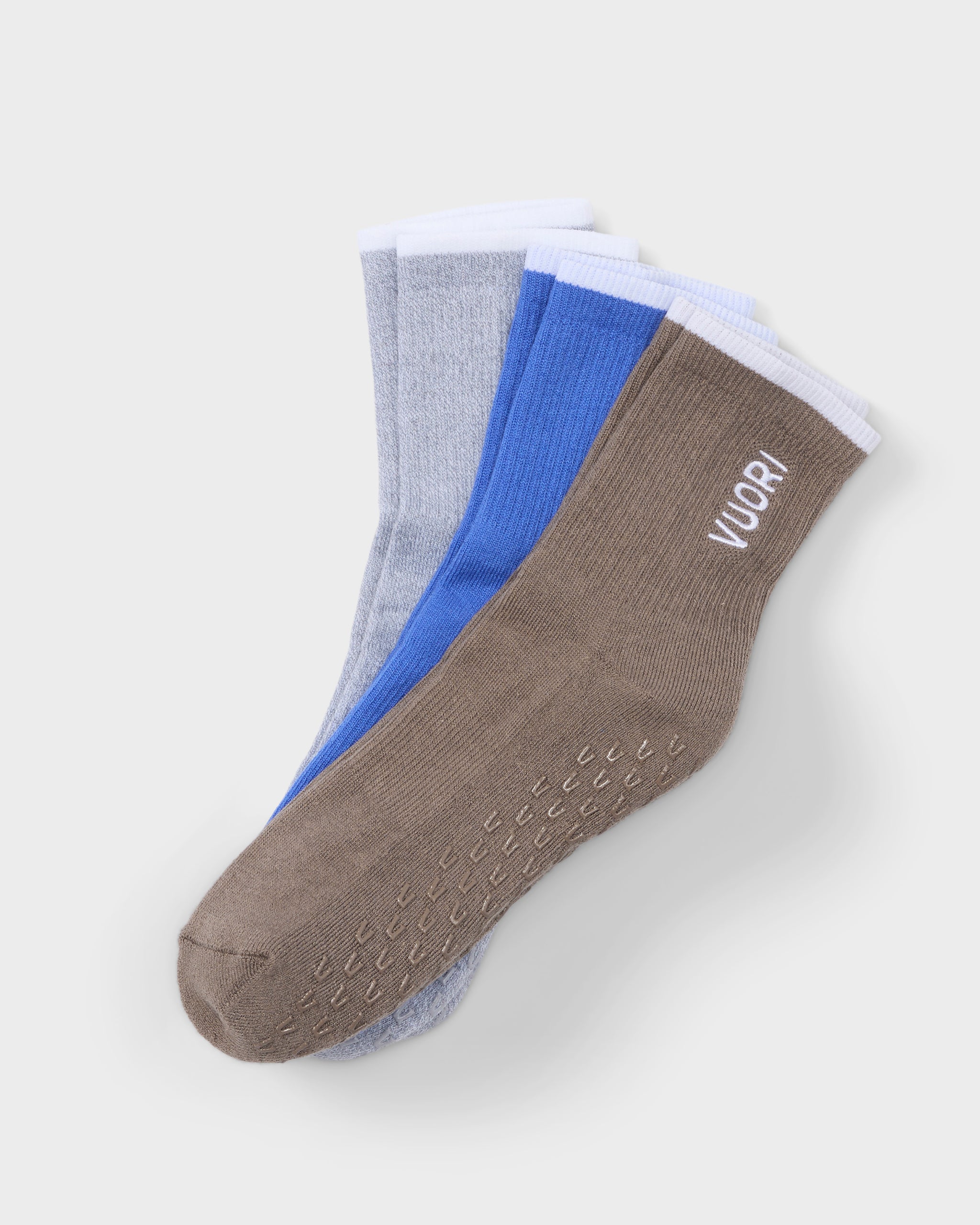 Half Crew Gripper Sock | Smokey Taupe - Image 3