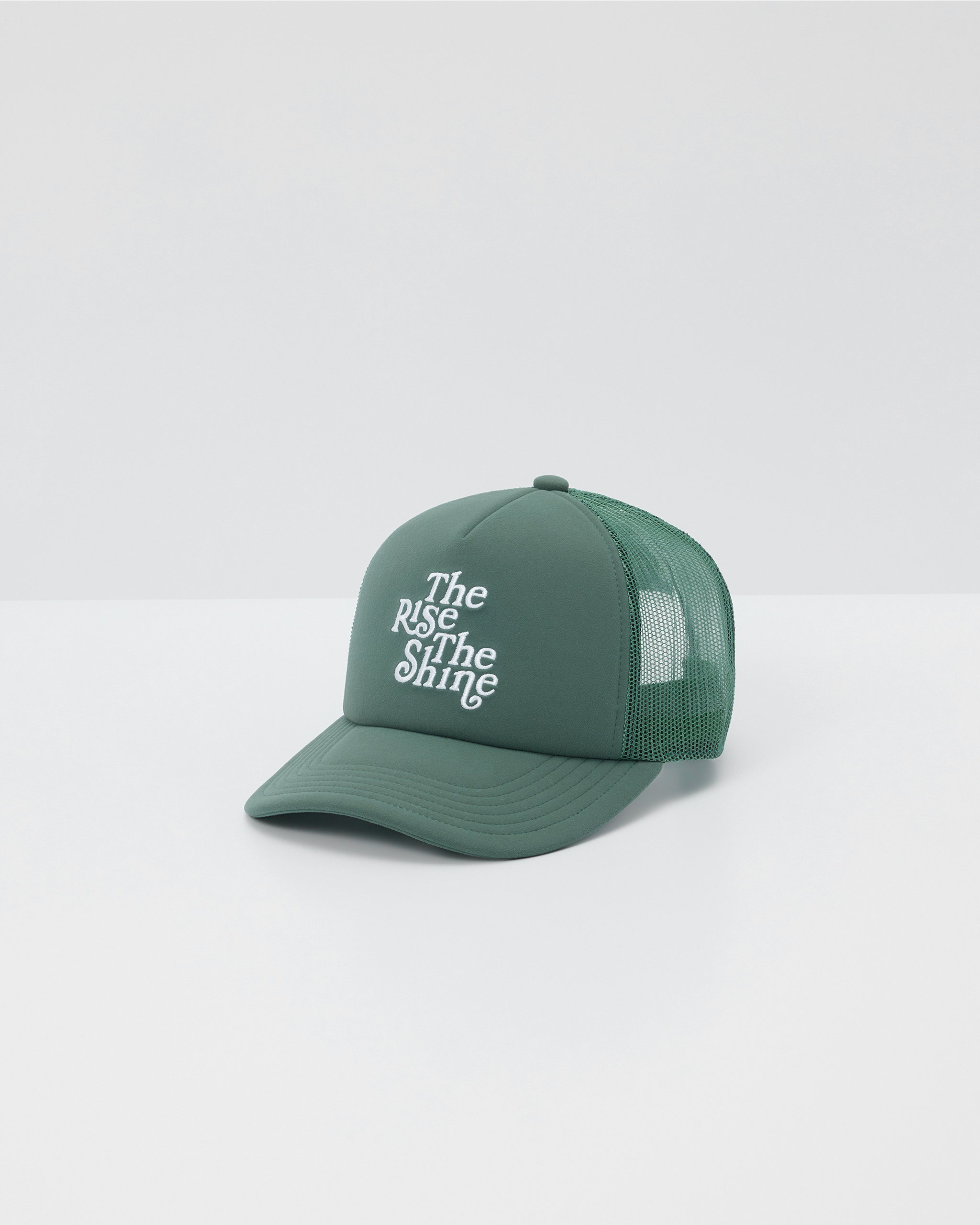 The Rise The Shine Trucker Hat | Agate Green