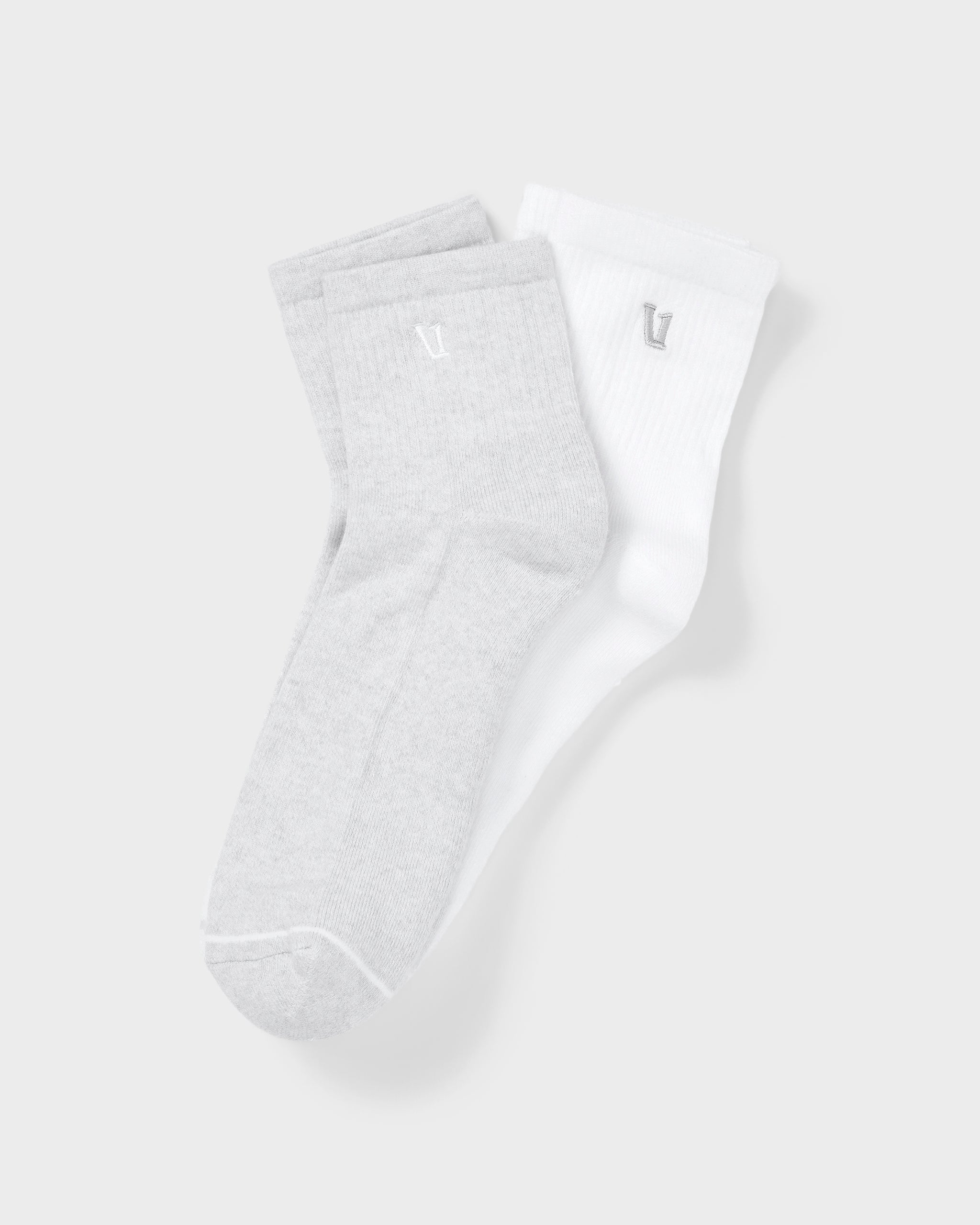Quarter Crew V1 Sock | White Heather Grey (OLD) - Image 2
