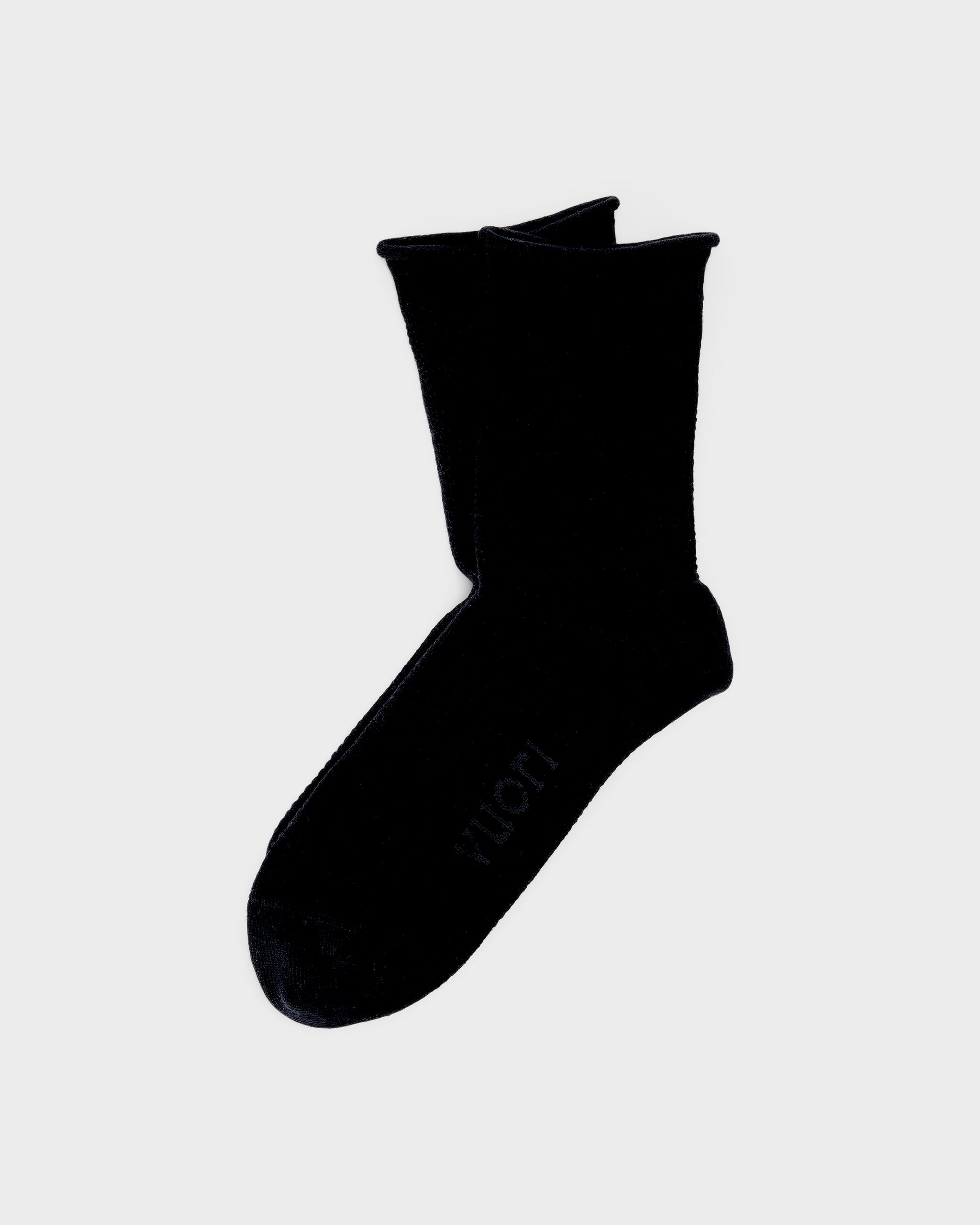 Quarter Crew Pointelle Sock | Black