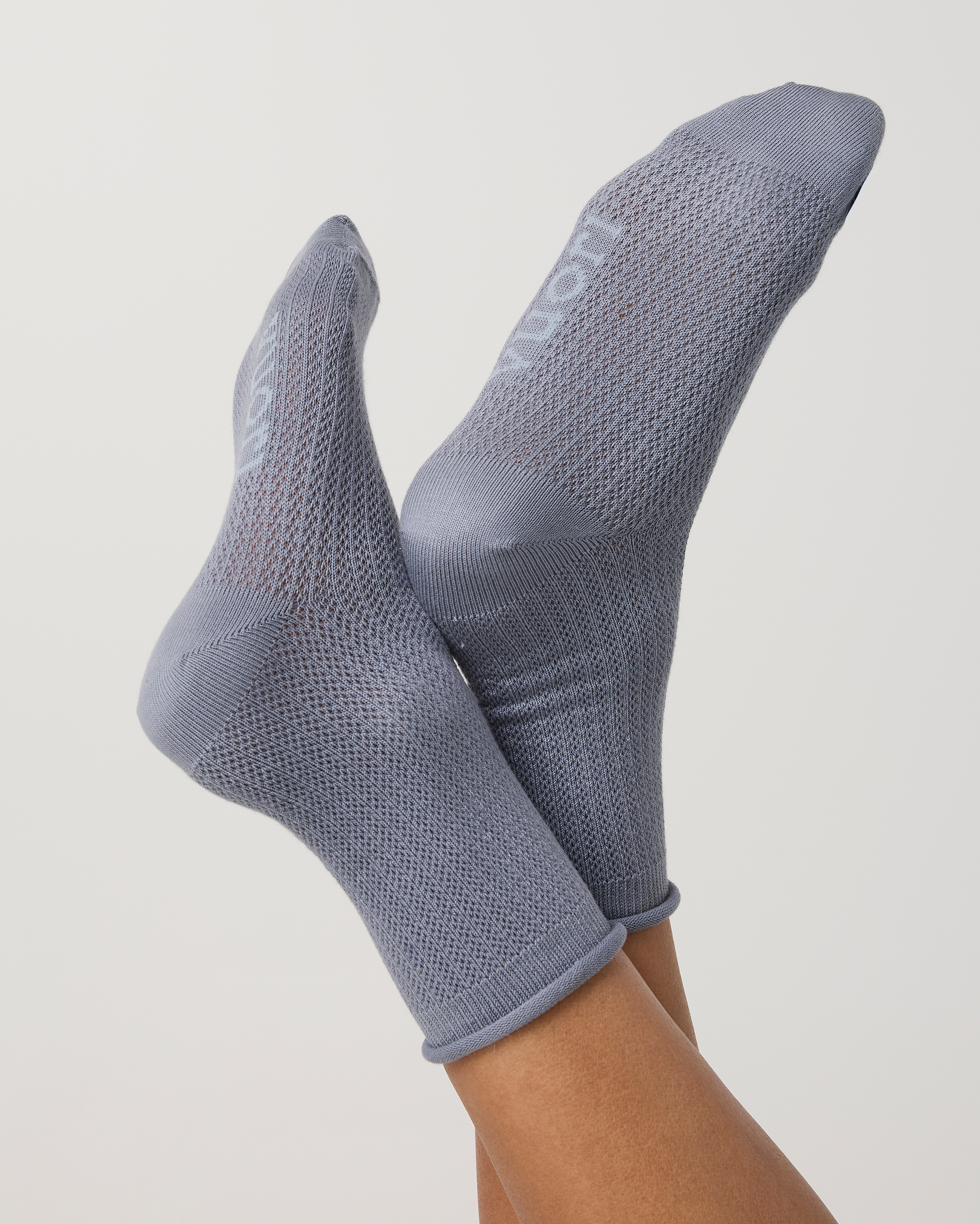 Quarter Crew Pointelle Sock | Coastal Fog - Image 3