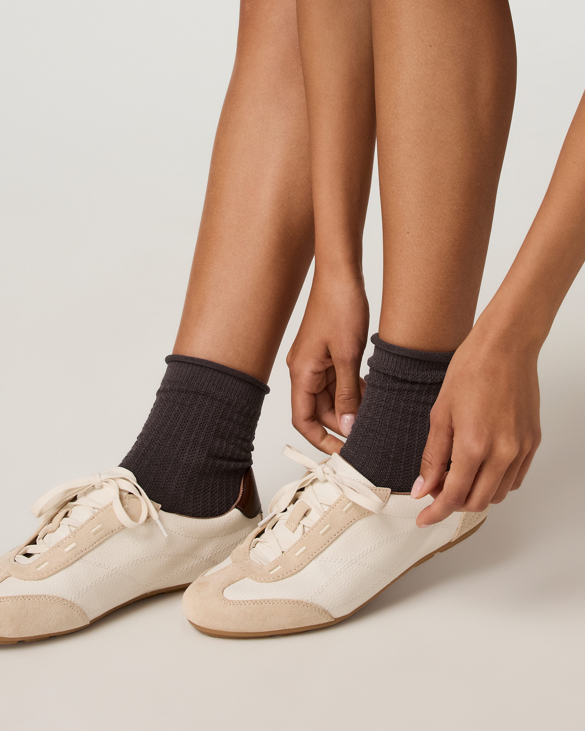 Quarter Crew Pointelle Sock | French Roast - Image 2