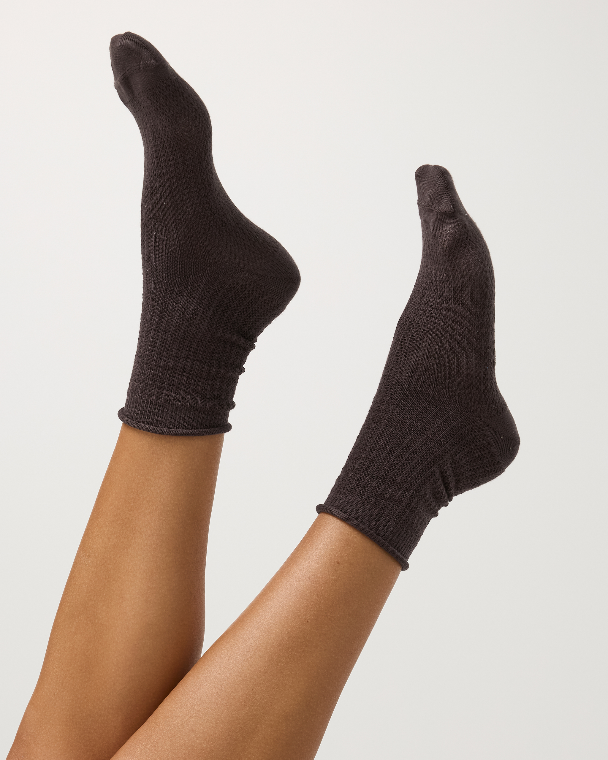 Quarter Crew Pointelle Sock | French Roast