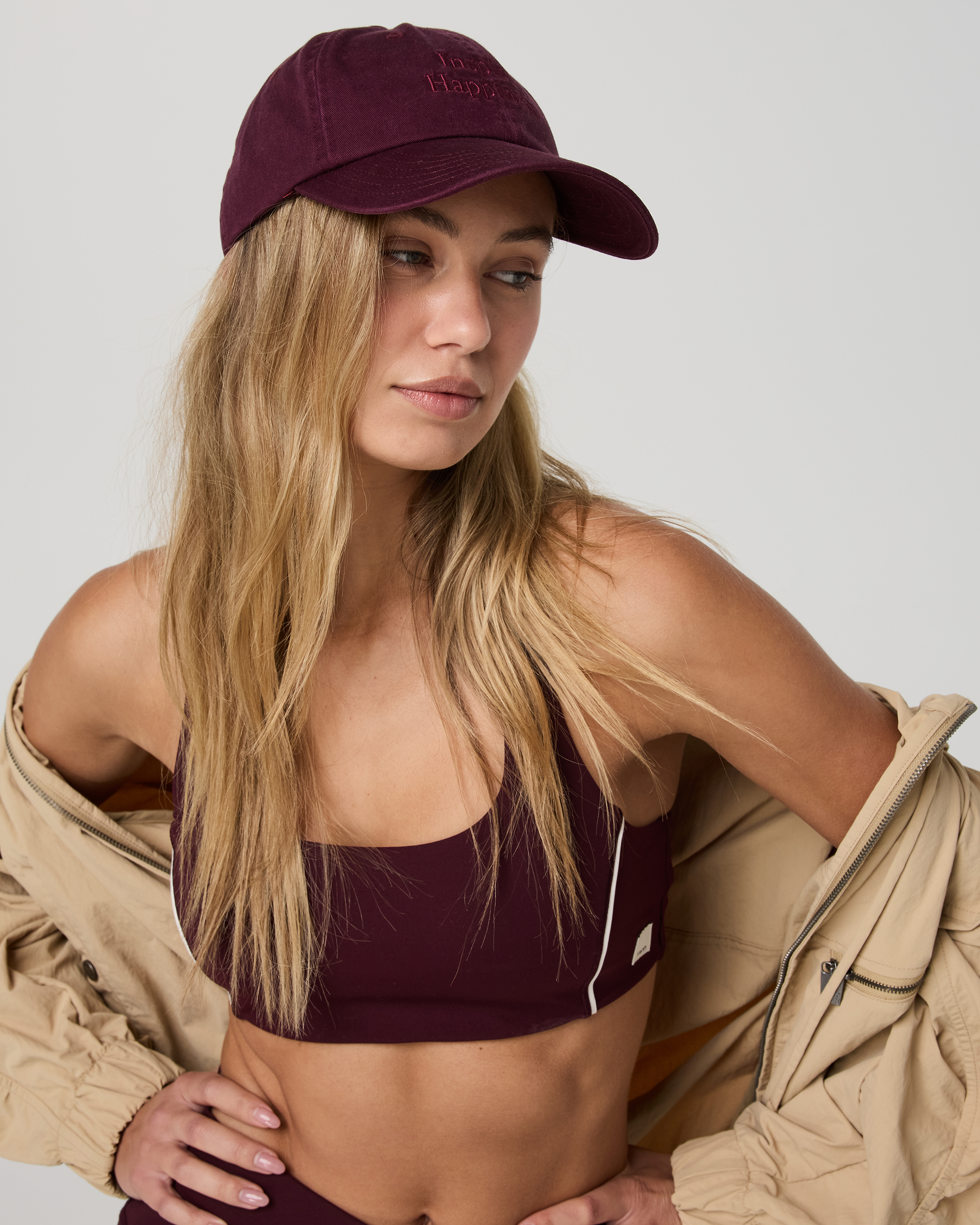 Inspire Happiness Dad Hat | Cerise - Image 5