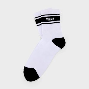 Half Crew Stripe Novelty Sock | White/Black