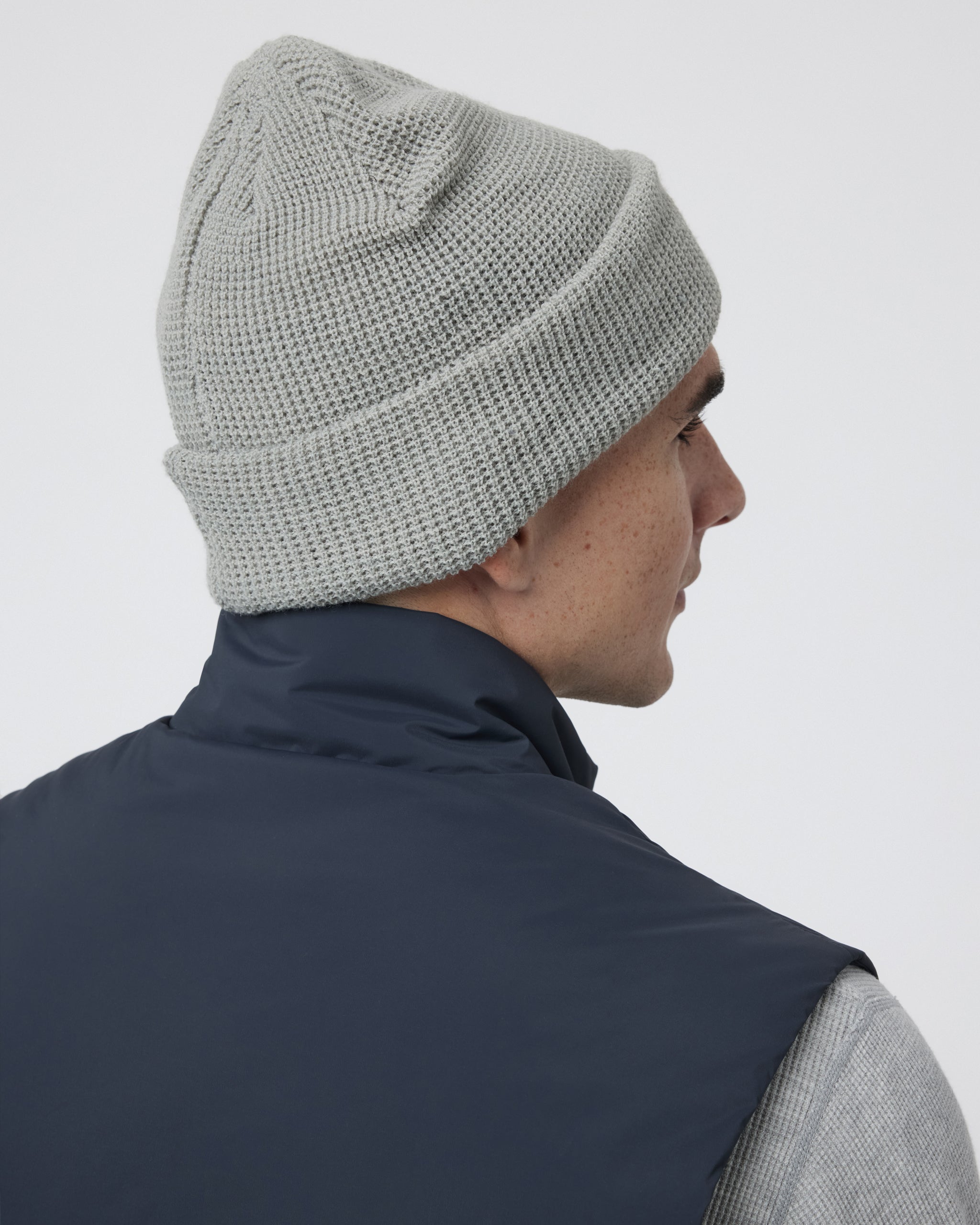 Alpine Waffle Beanie | Sky Grey - Image 3