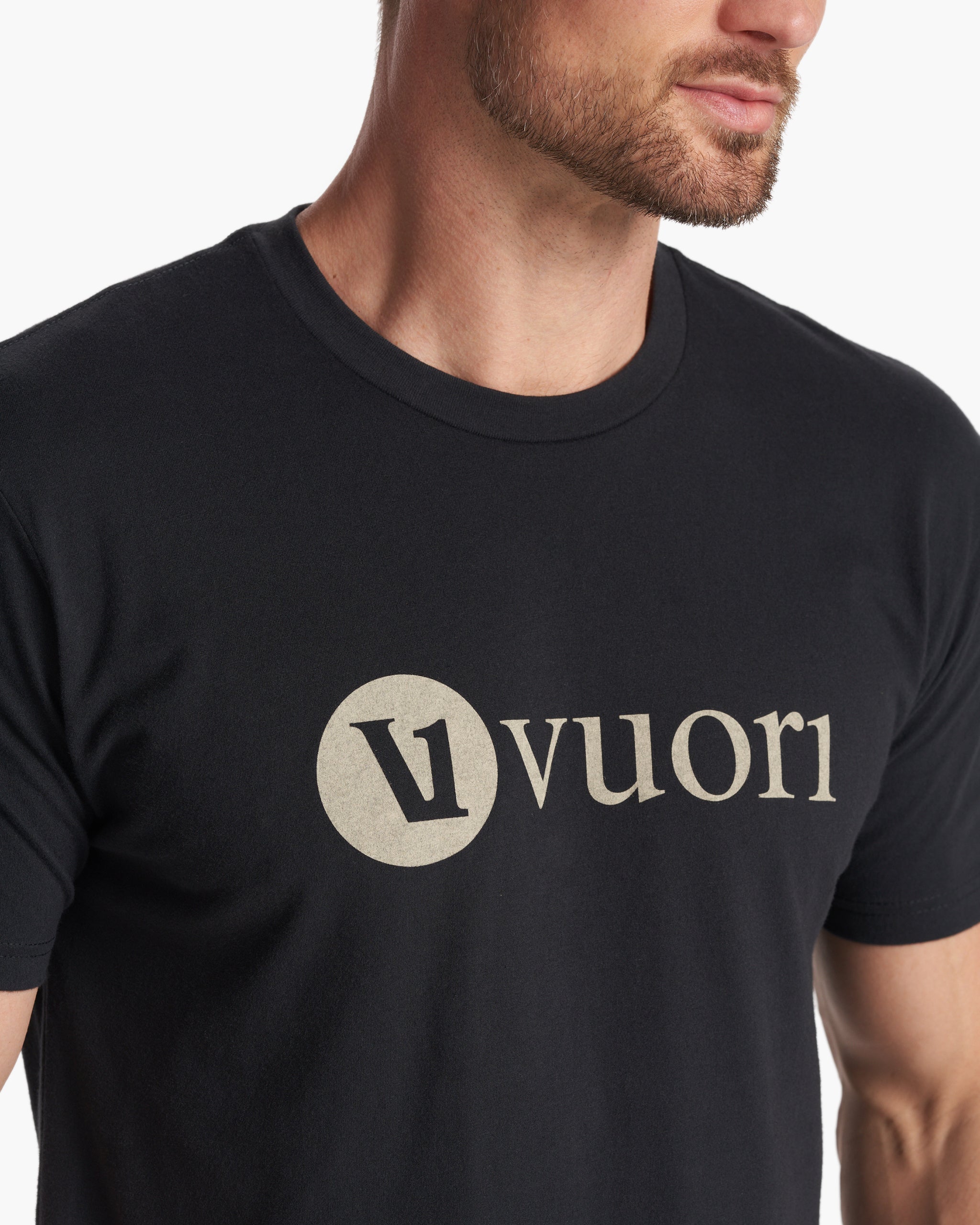 V1 Vuori Wordmark Logo Tee | Black/Teak - Image 2