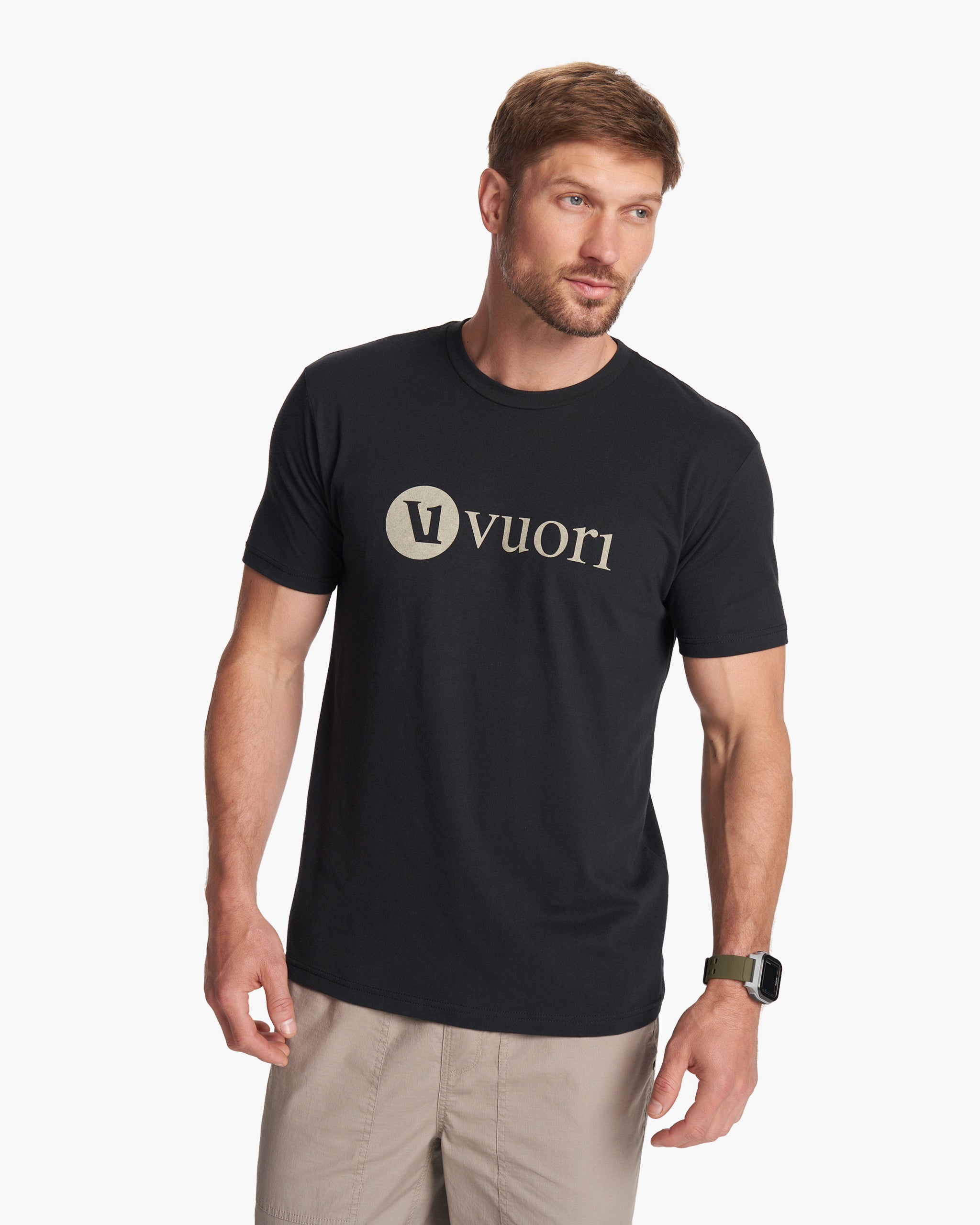 V1 Vuori Wordmark Logo Tee | Black/Teak
