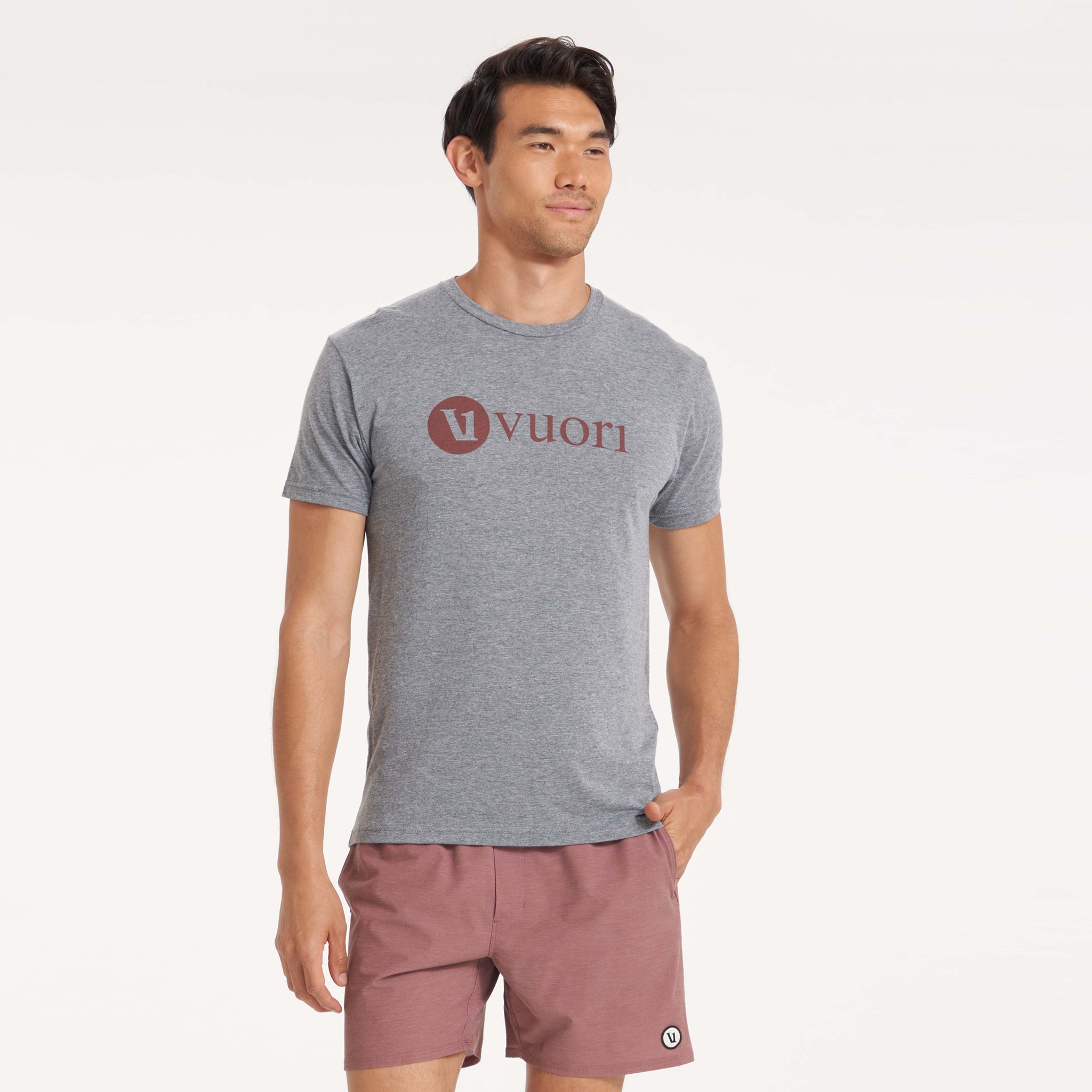V1 Vuori Wordmark Logo Tee | Heather Grey Cedar - Image 3