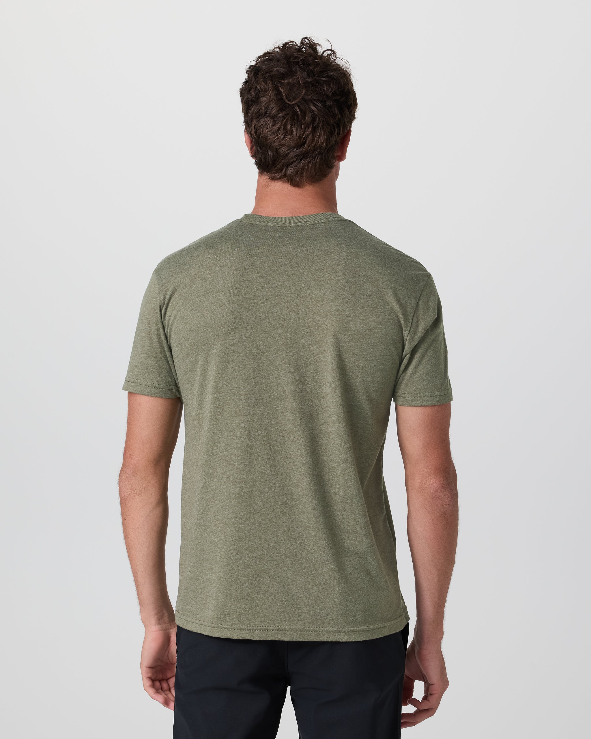 V1 Vuori Wordmark Logo Tee | Moss Green Heather - Image 2