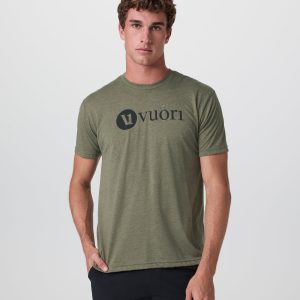 V1 Vuori Wordmark Logo Tee | Moss Green Heather