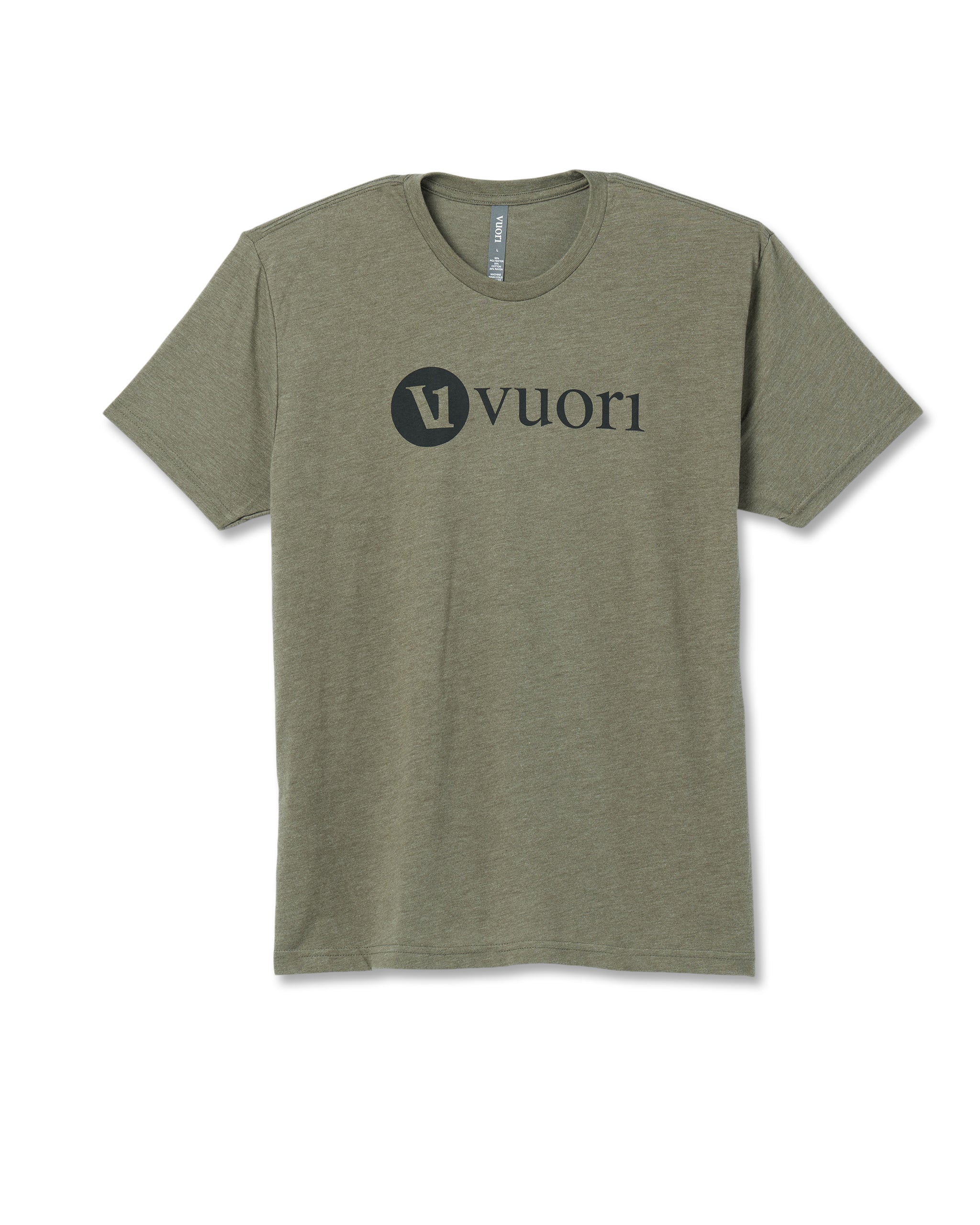 V1 Vuori Wordmark Logo Tee | Moss Green Heather - Image 4