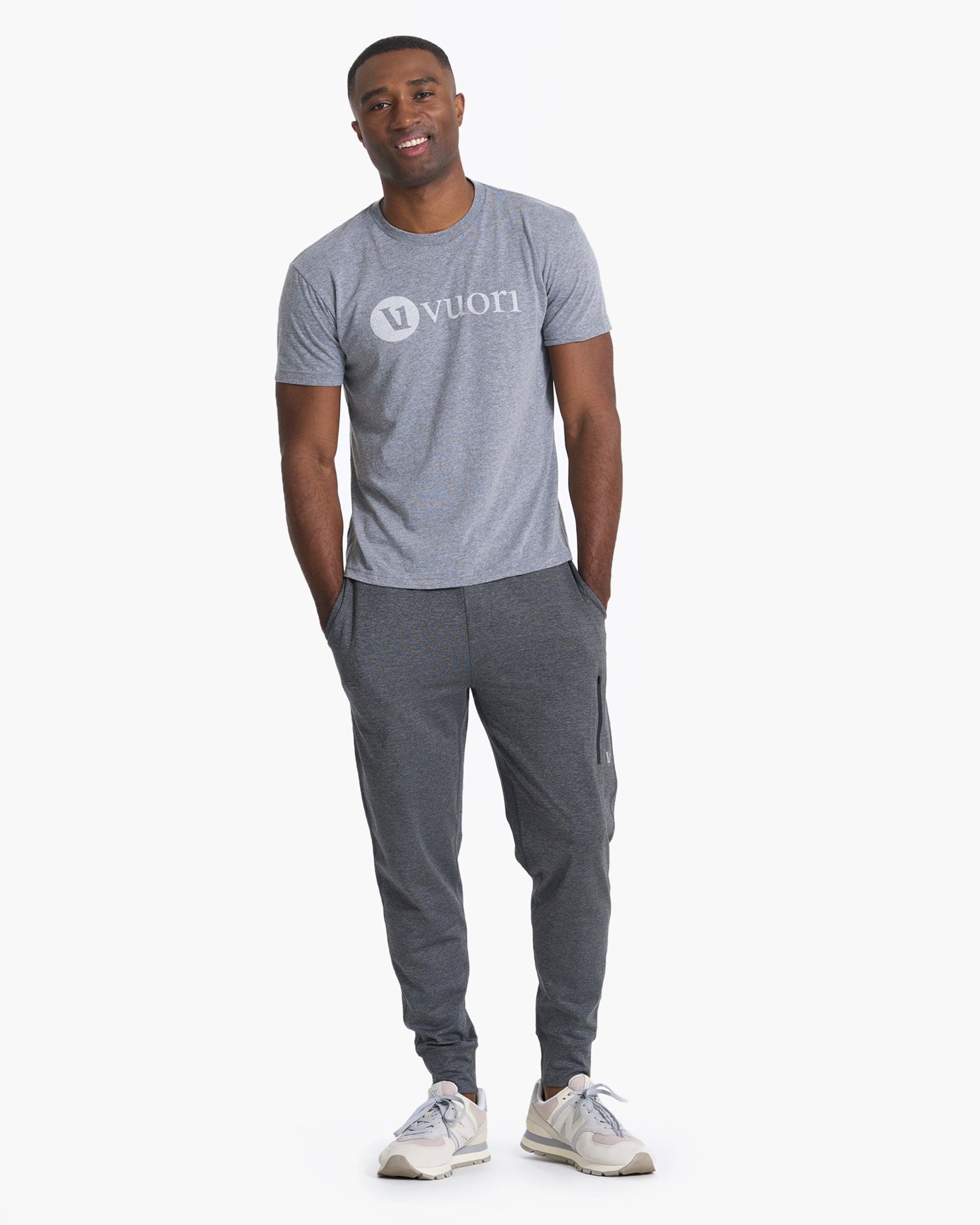 V1 Vuori Wordmark Logo Tee | Heather Grey Salt - Image 2