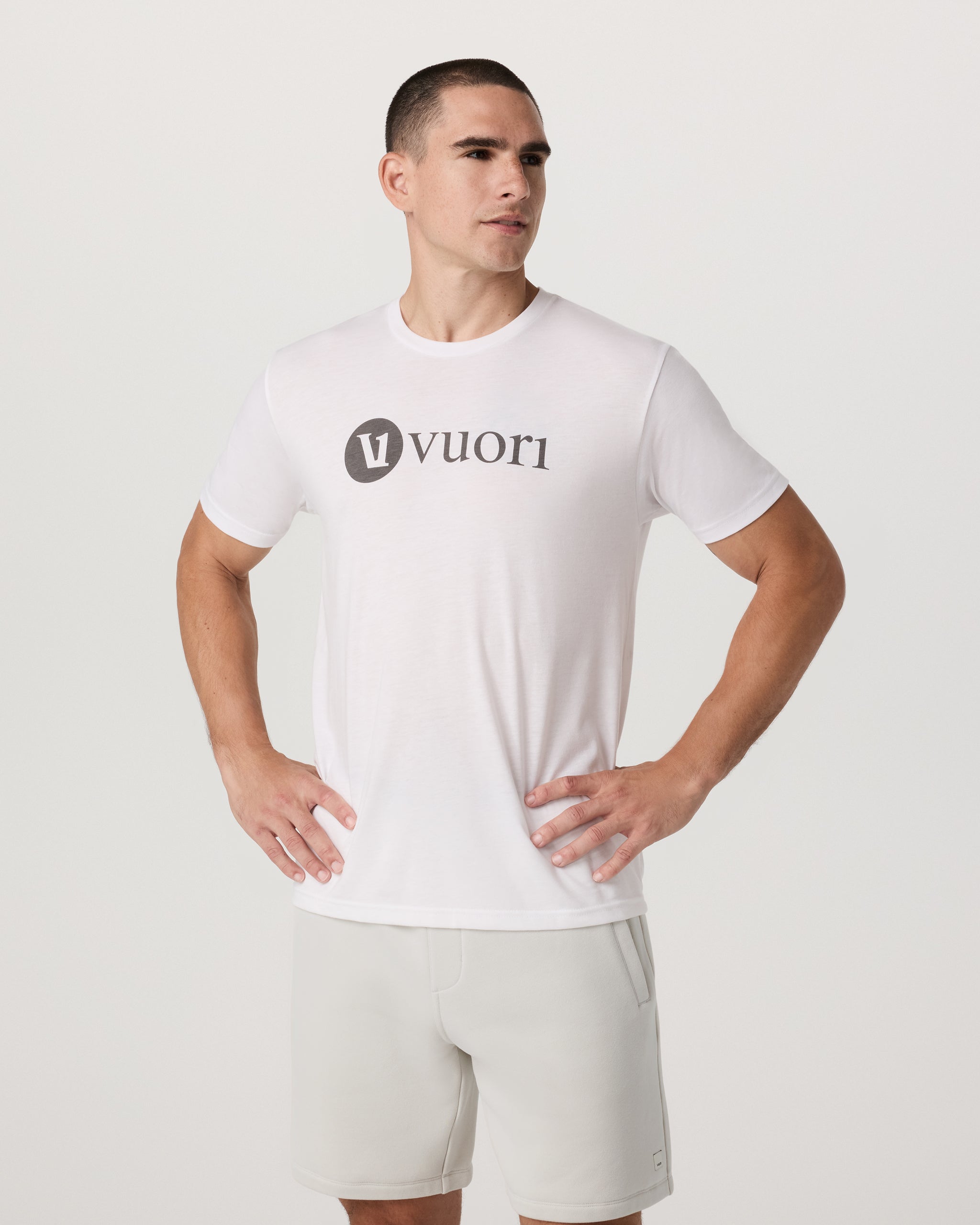 V1 Vuori Wordmark Logo Tee | White - Image 4