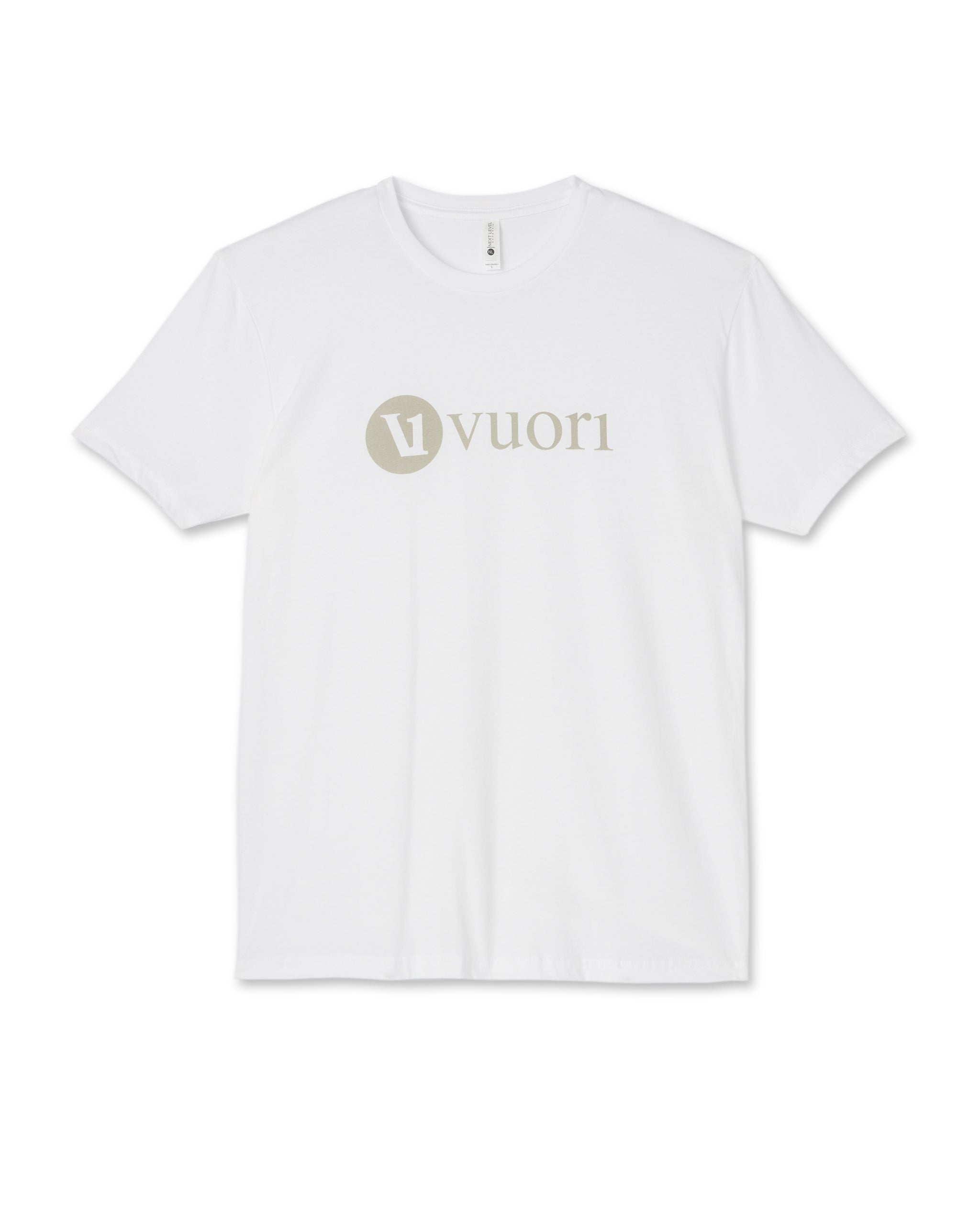 V1 Vuori Wordmark Logo Tee | White/White Sage - Image 4