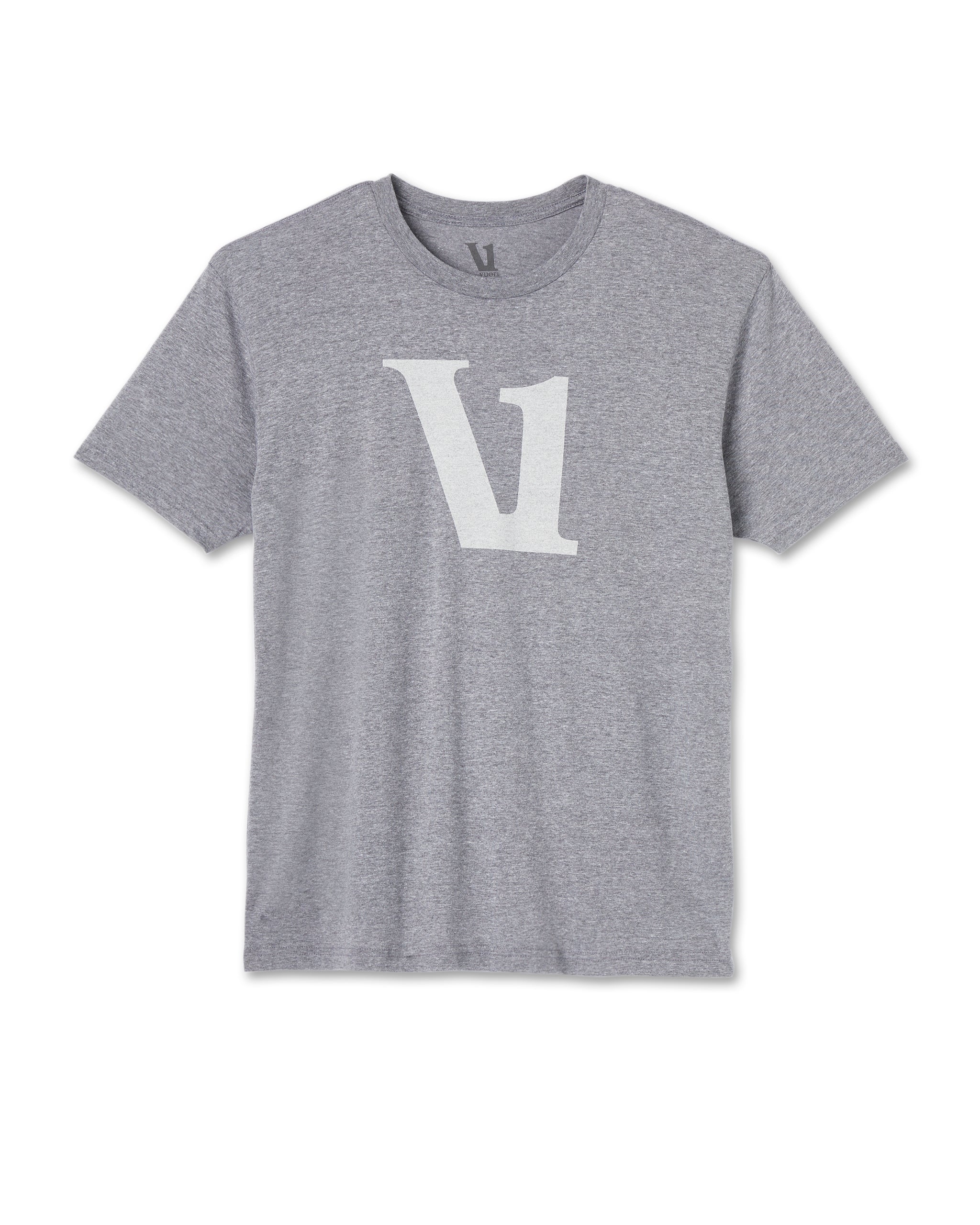 V1 Logo Tee | Heather Grey/White - Image 4