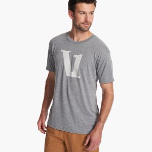 V1 Logo Tee | Heather Grey/White