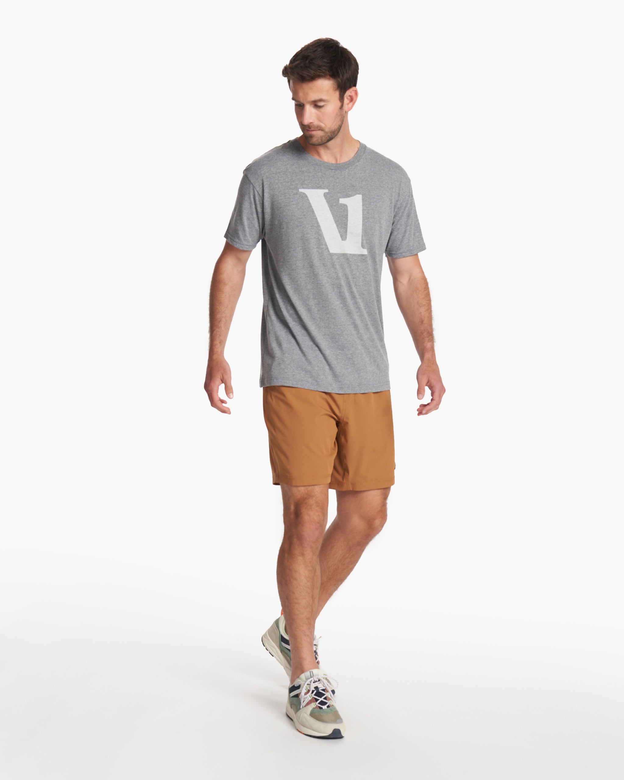 V1 Logo Tee | Heather Grey/White - Image 3