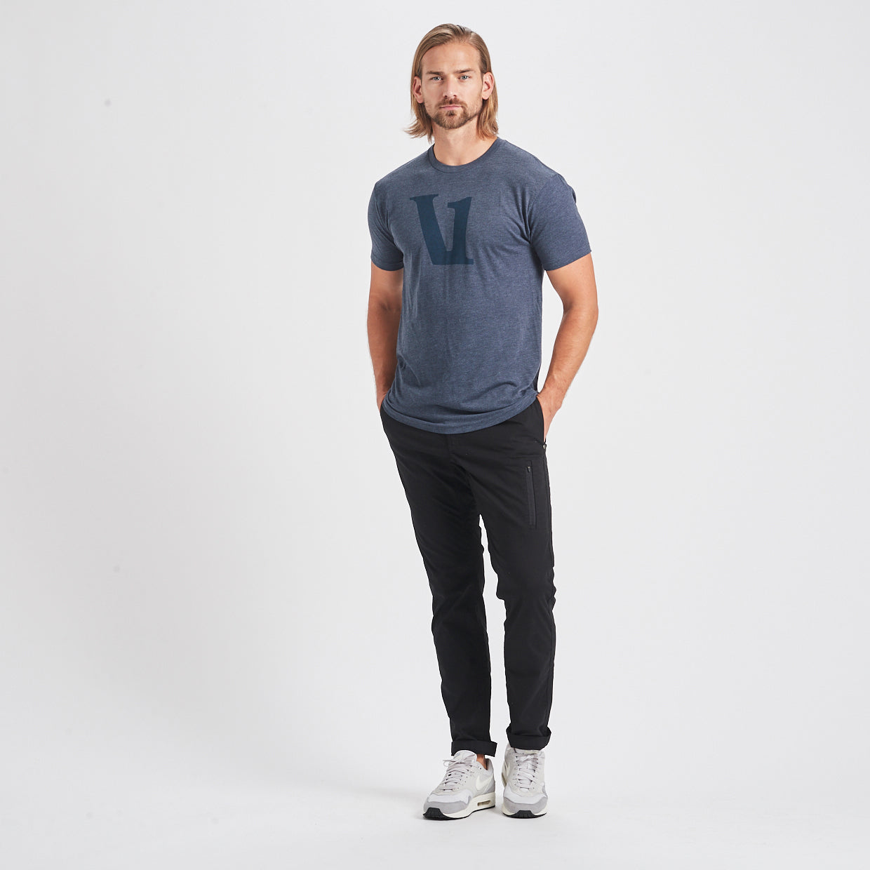V1 Logo Tee | Navy Heather - Image 2