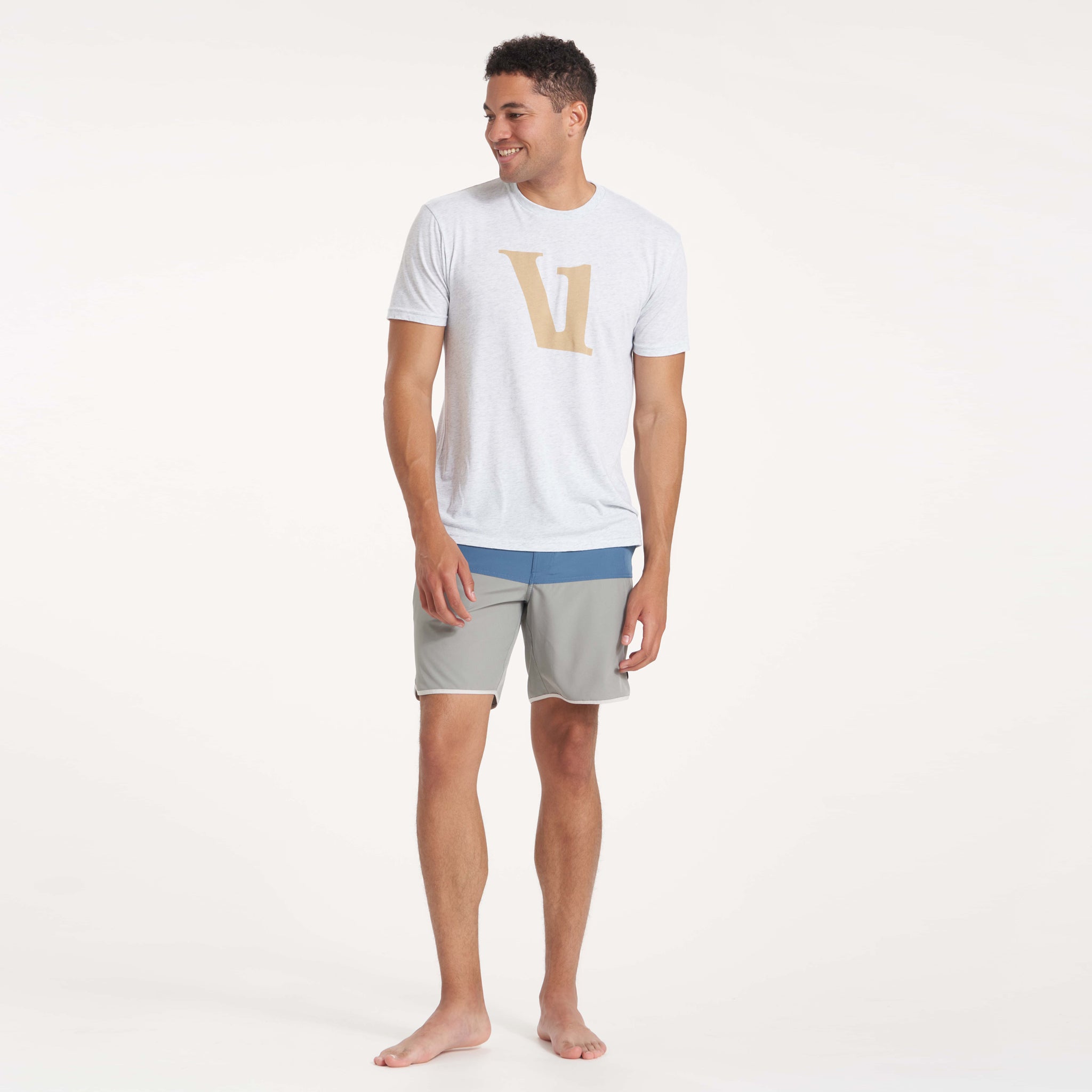 V1 Logo Tee | White Heather - Image 4