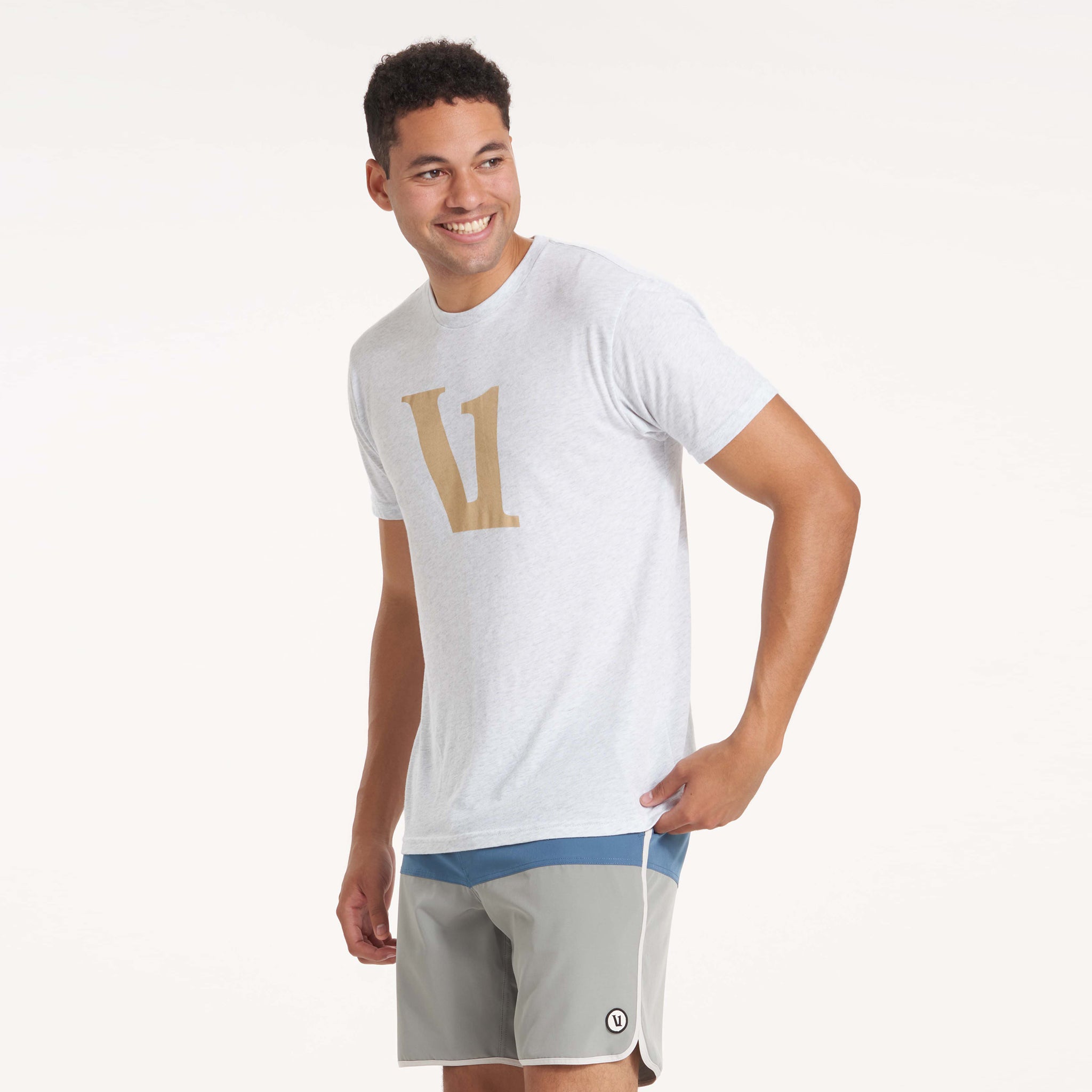 V1 Logo Tee | White Heather - Image 2