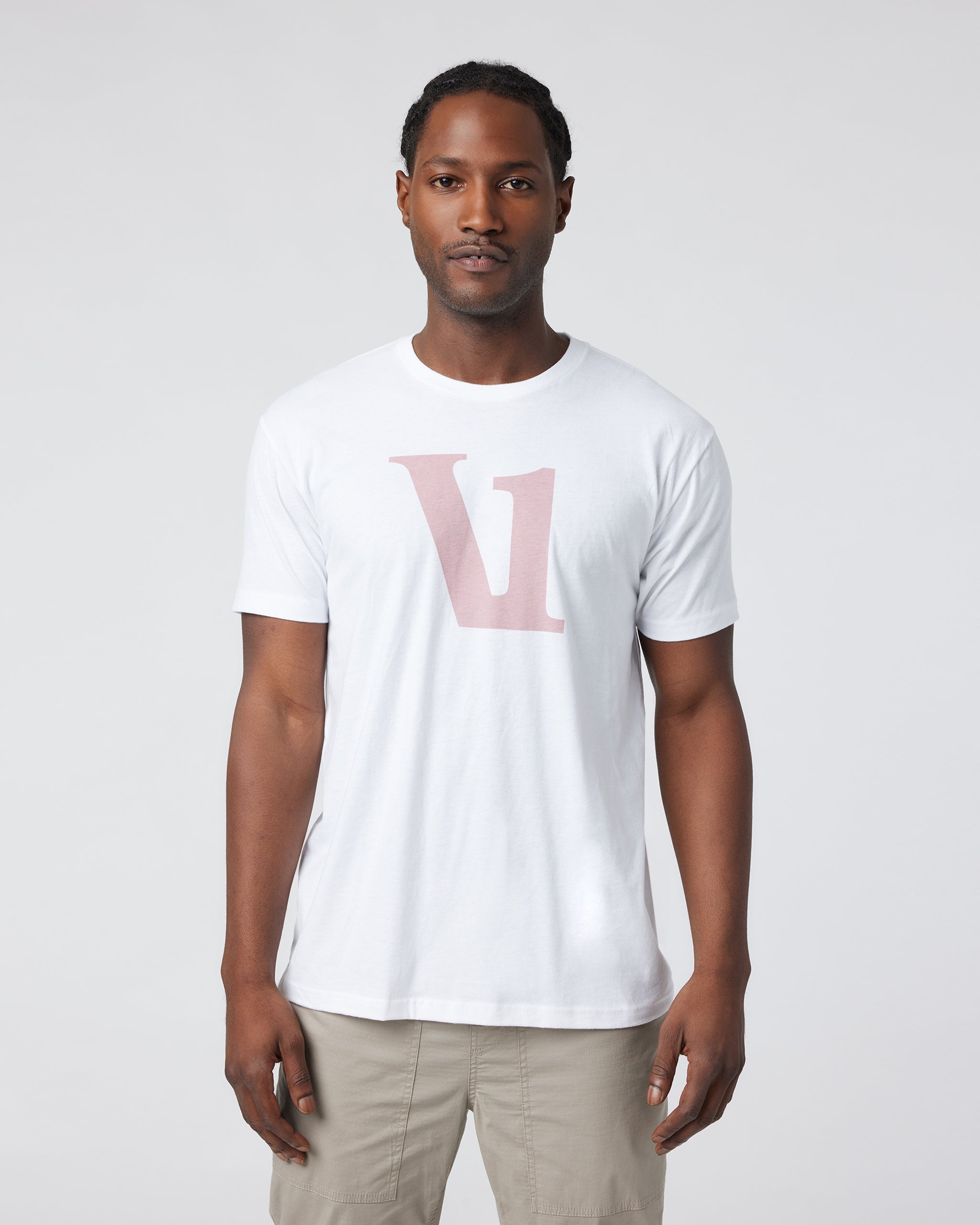 V1 Logo Tee | White/Umber