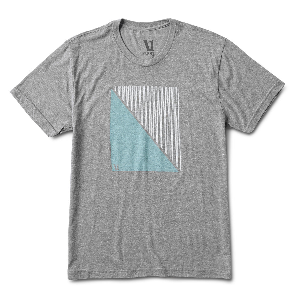 Diagonal Waves Tee | Heather Grey - Image 3