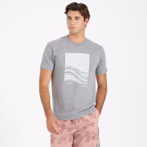 Wave Block Tee | Heather Grey
