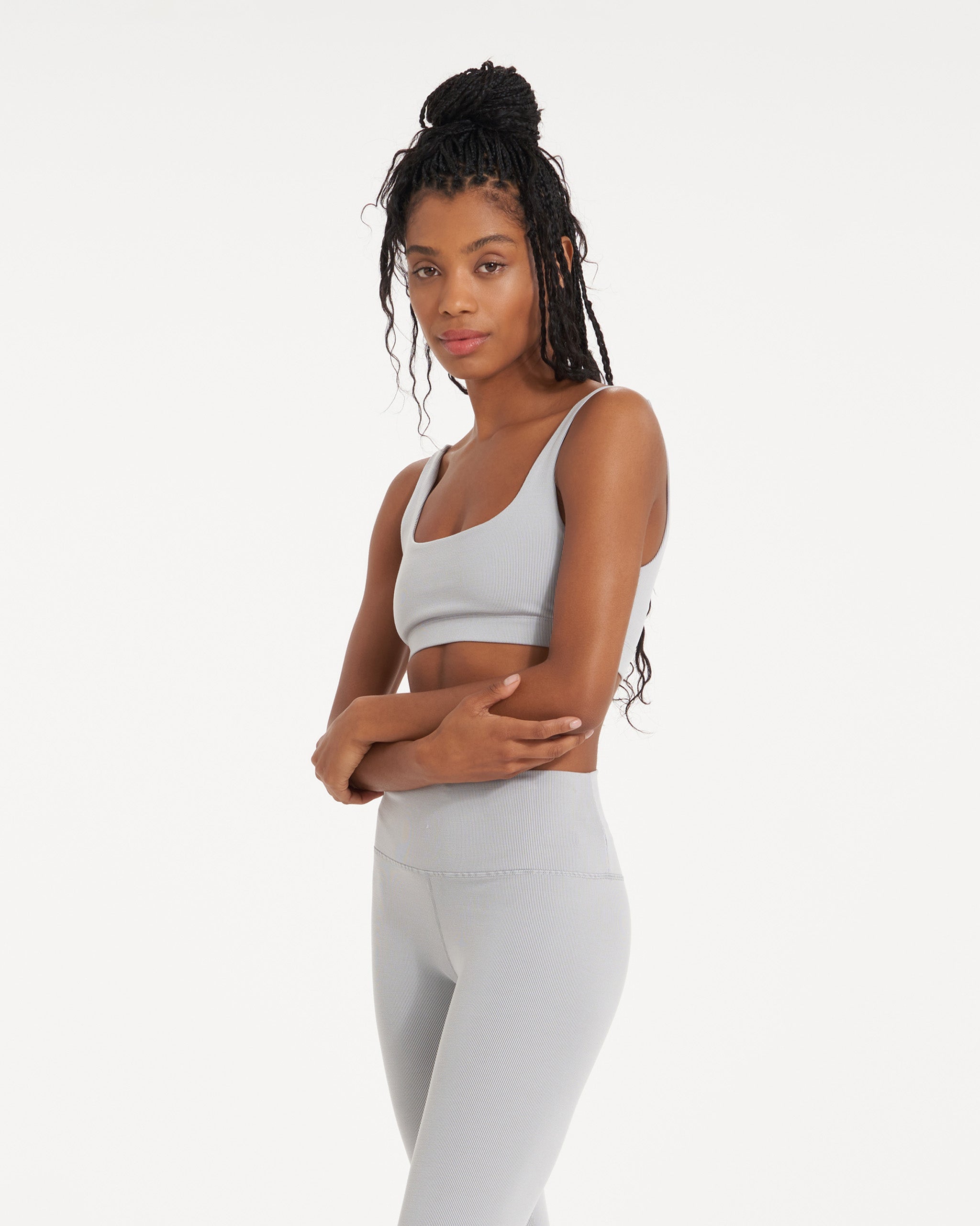 Lux Rib Daily Bra | Pale Grey Heather - Image 3