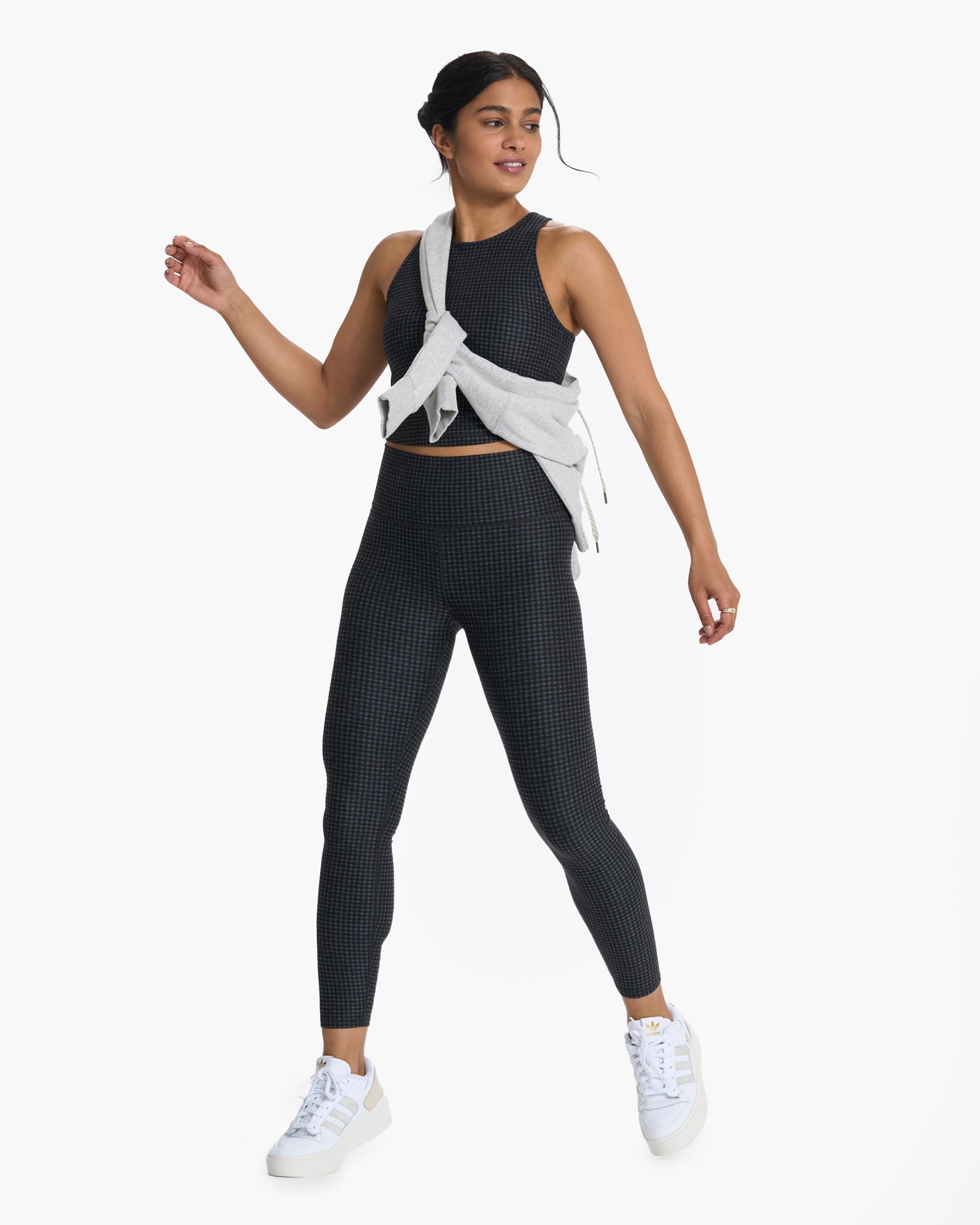 Elevation Plyo Tank | Charcoal Heather Gingham - Image 5