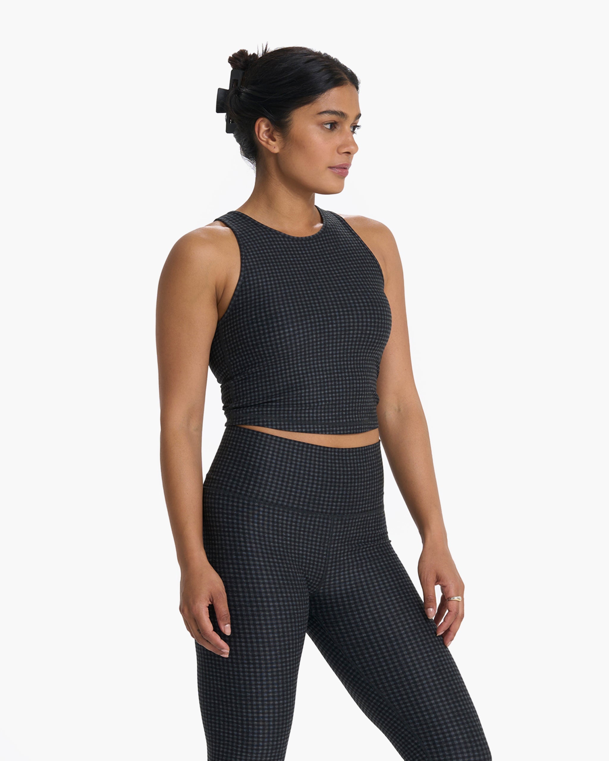 Elevation Plyo Tank | Charcoal Heather Gingham - Image 2