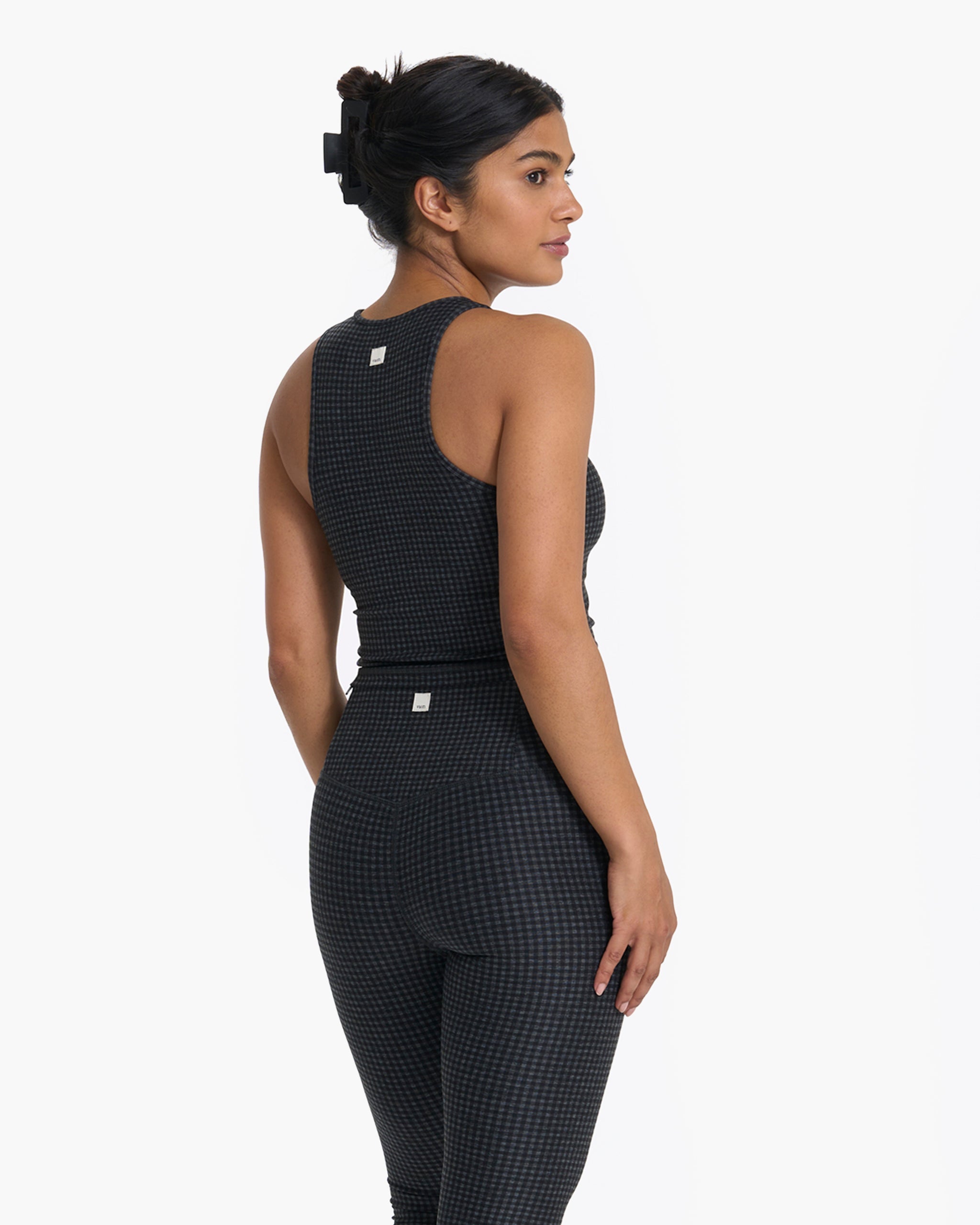 Elevation Plyo Tank | Charcoal Heather Gingham - Image 3