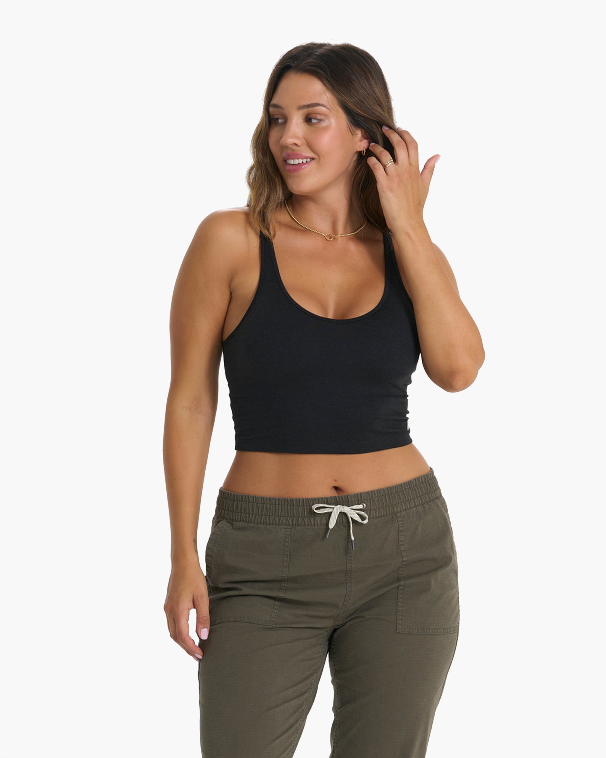 Halo Performance Crop | Black Heather - Image 2