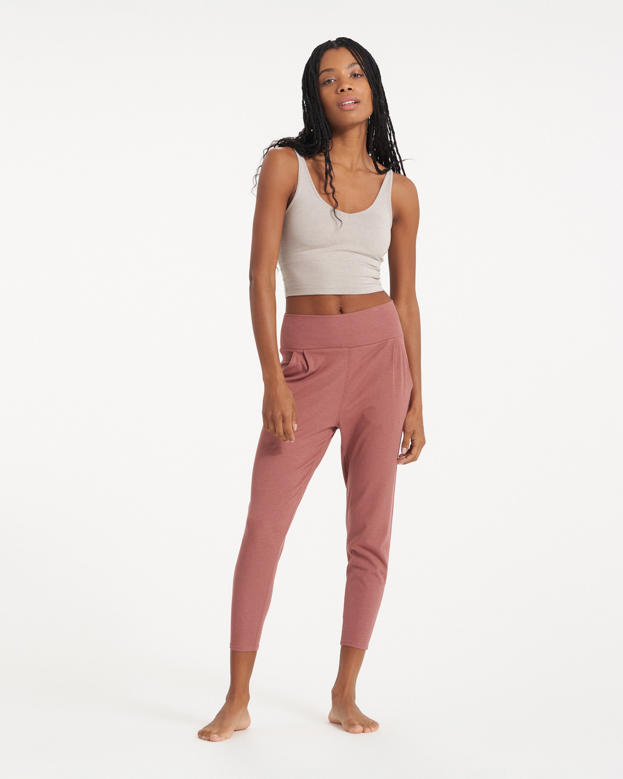 Halo Performance Crop | Oyster Heather - Image 5