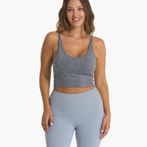 Halo Performance Crop | Heather Grey
