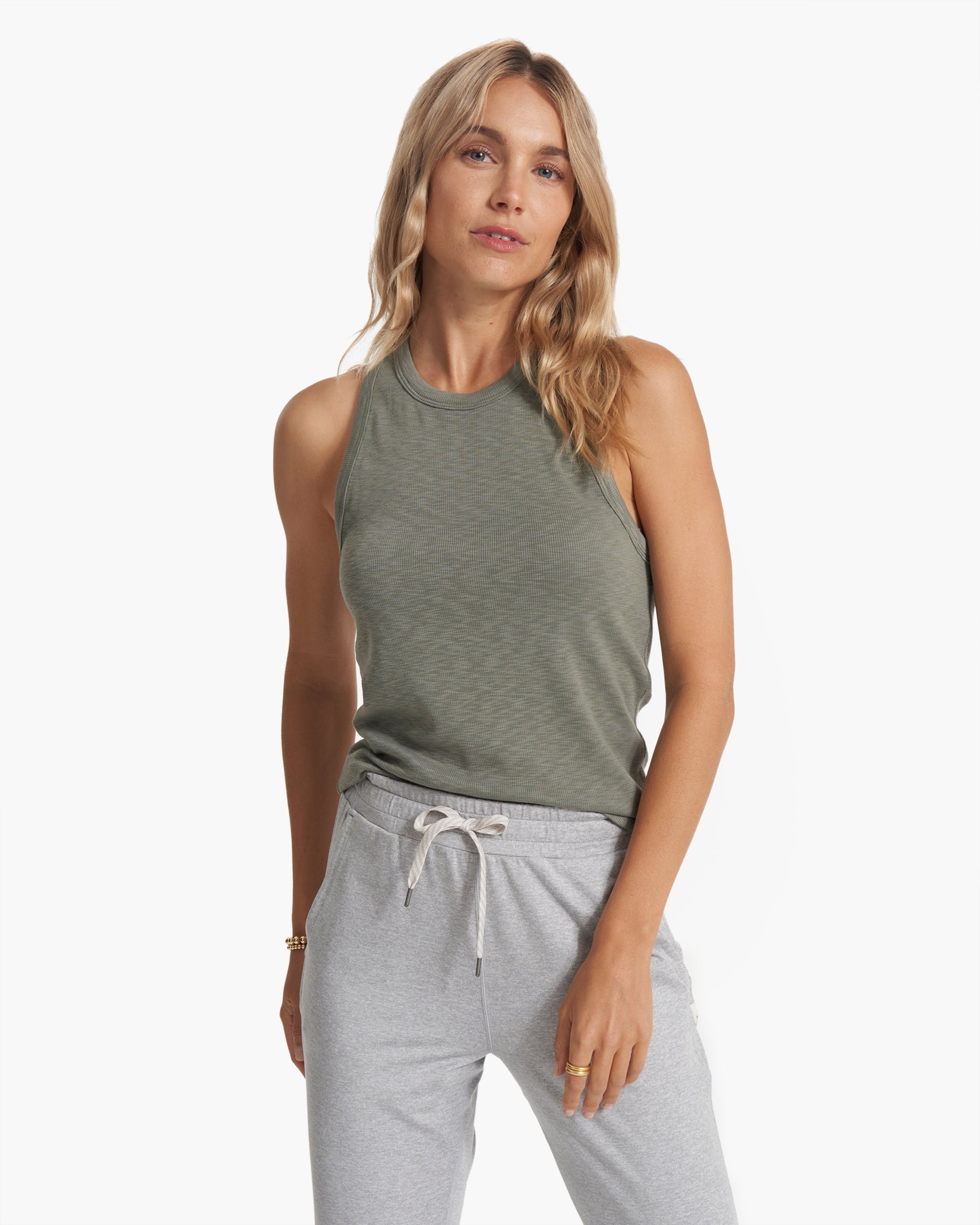 Sunrise High Neck Tank | Pistachio