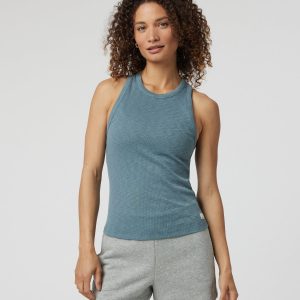 Sunrise High Neck Tank | Smoke Blue