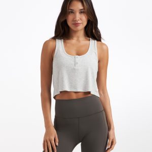 Cove Crop Tank | Light Heather Grey