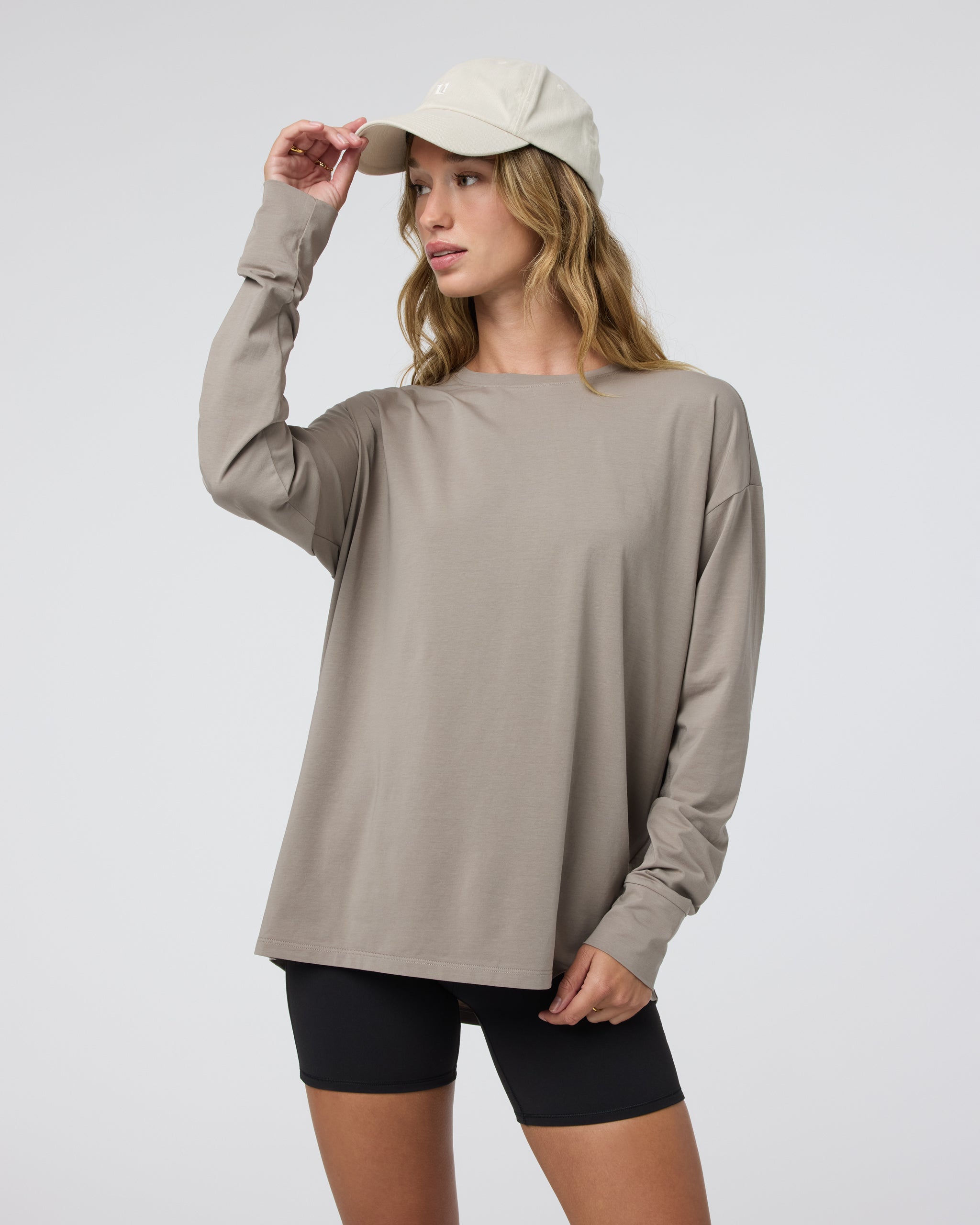 Long-Sleeve Feather Tee | Cobblestone - Image 5