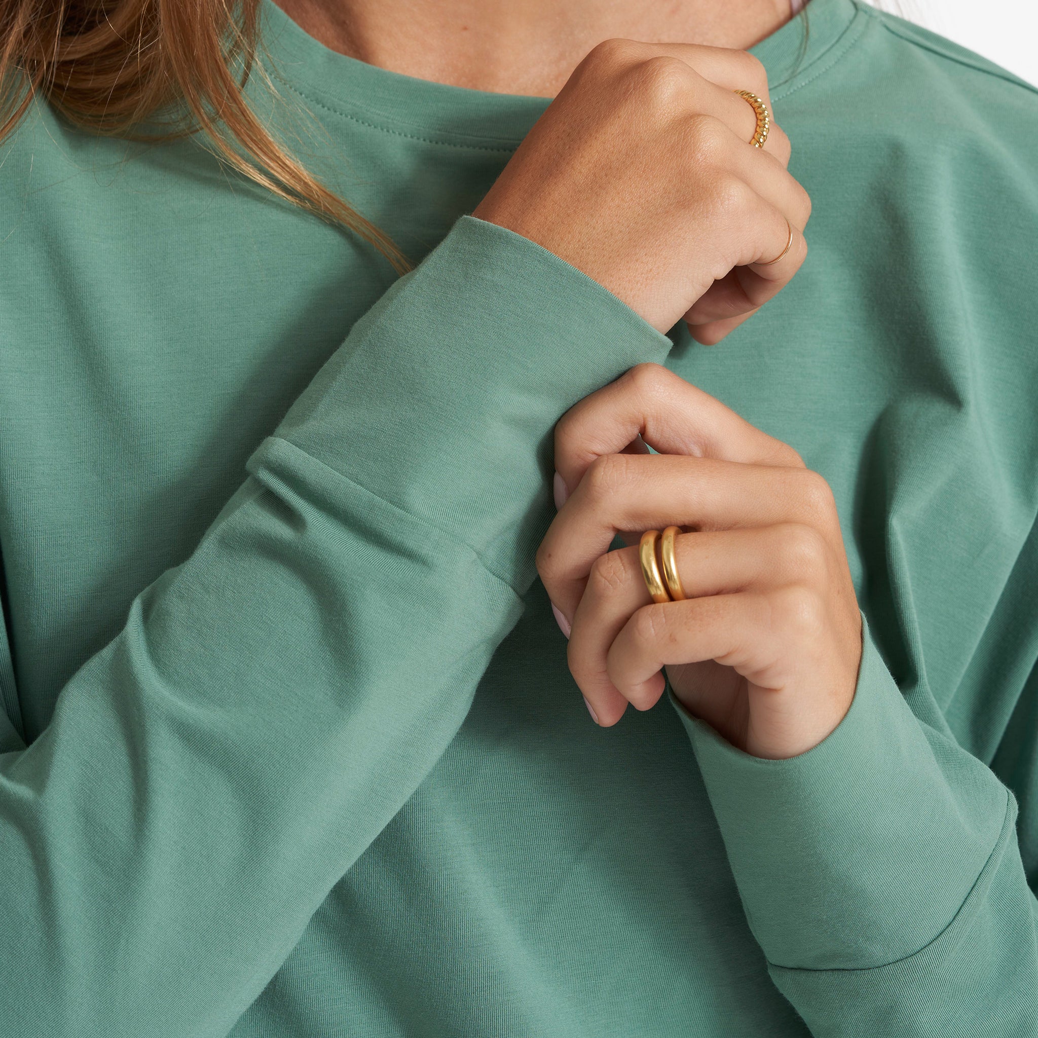 Long-Sleeve Feather Tee | Celadon - Image 5