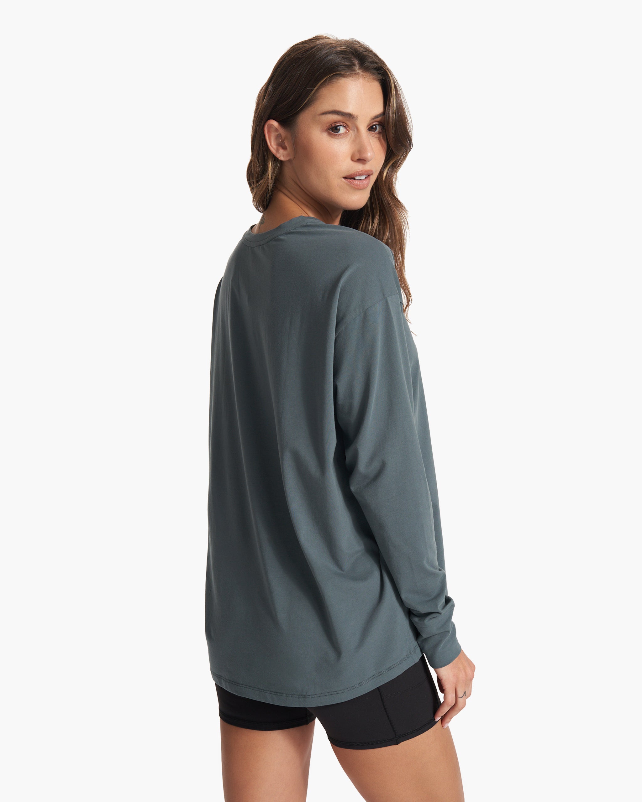 Long-Sleeve Feather Tee | Lake - Image 3