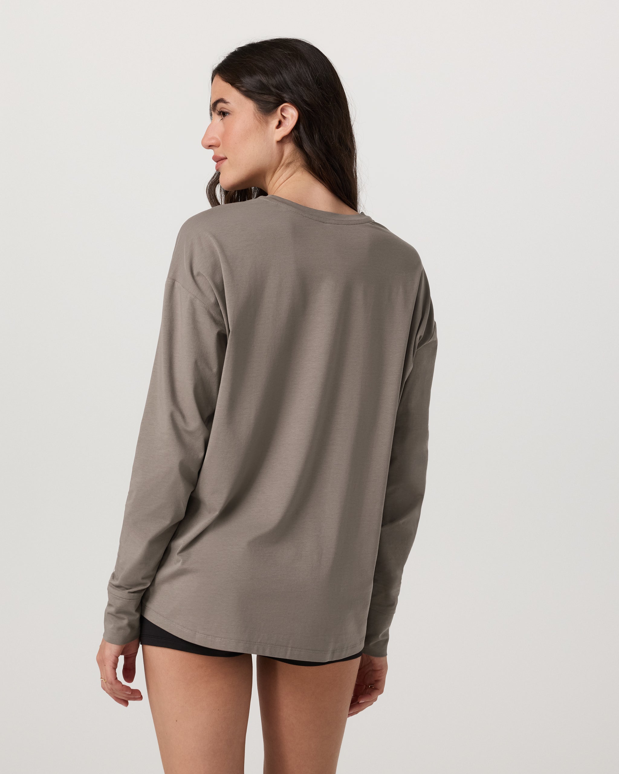 Long-Sleeve Feather Tee | Smokey Taupe - Image 4