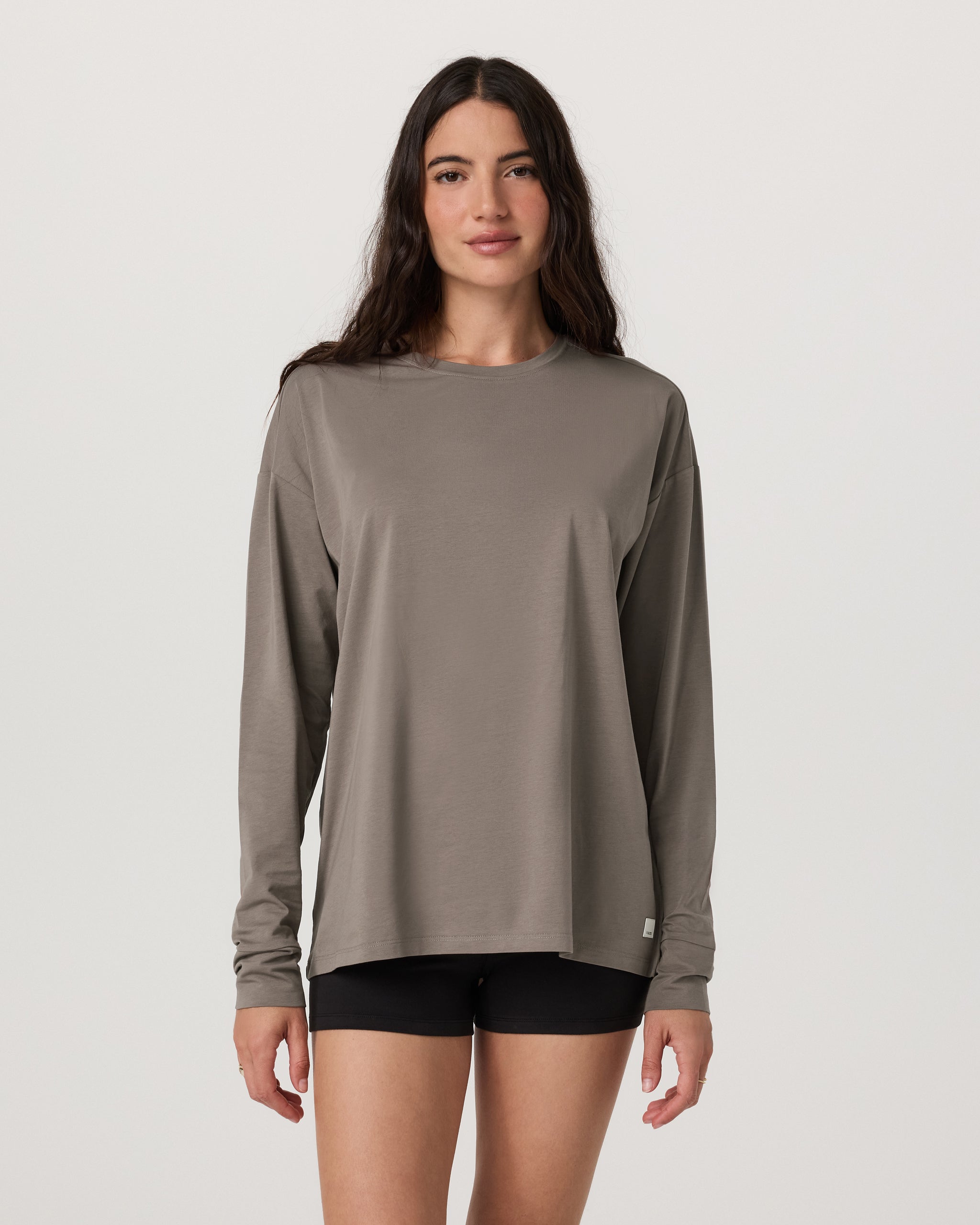 Long-Sleeve Feather Tee | Smokey Taupe - Image 3