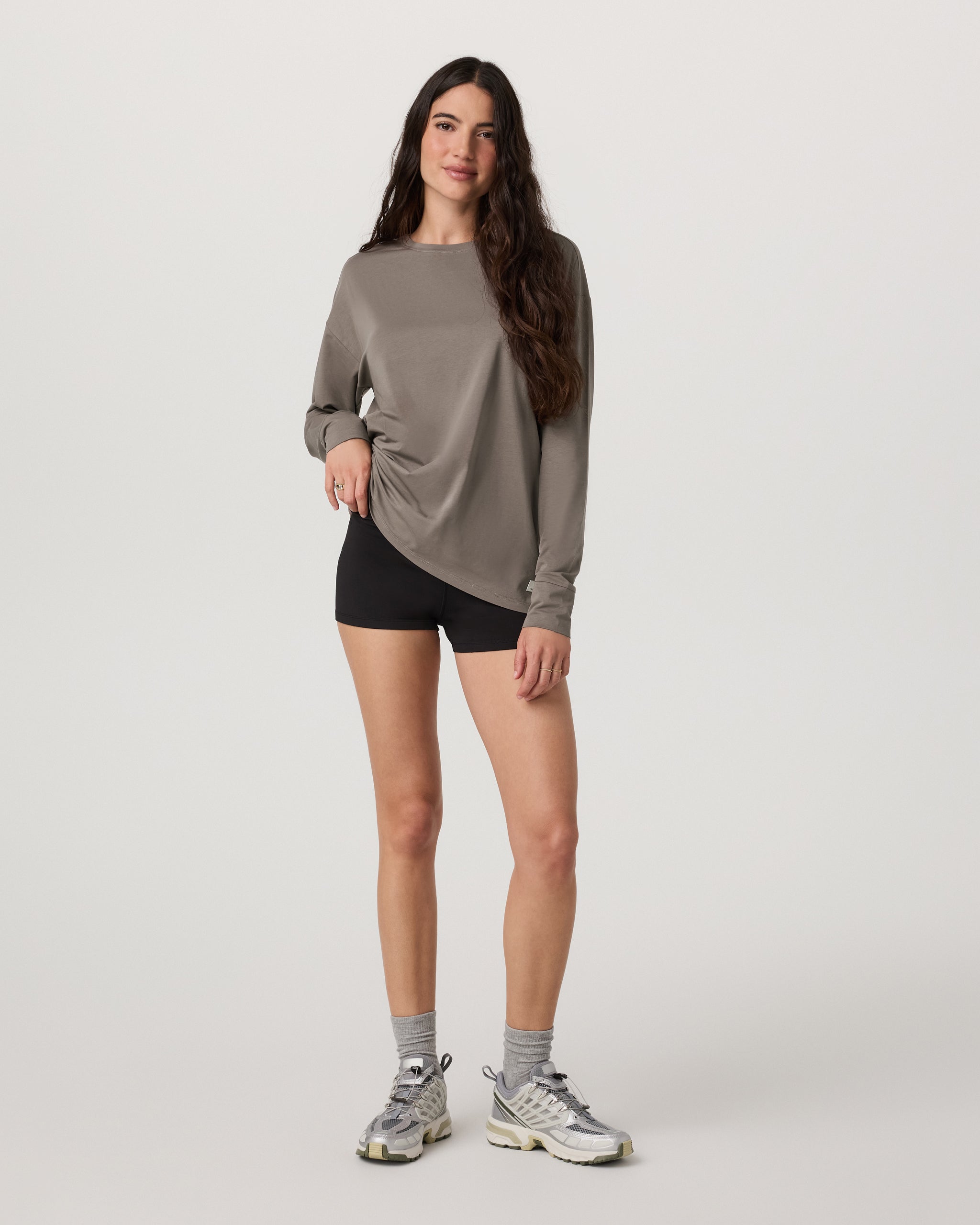 Long-Sleeve Feather Tee | Smokey Taupe - Image 5